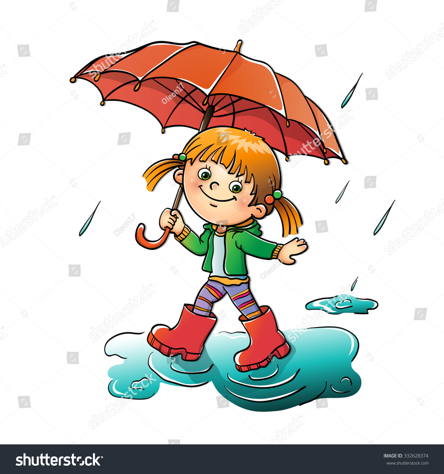 Мальчик с зонтиком мультяшный