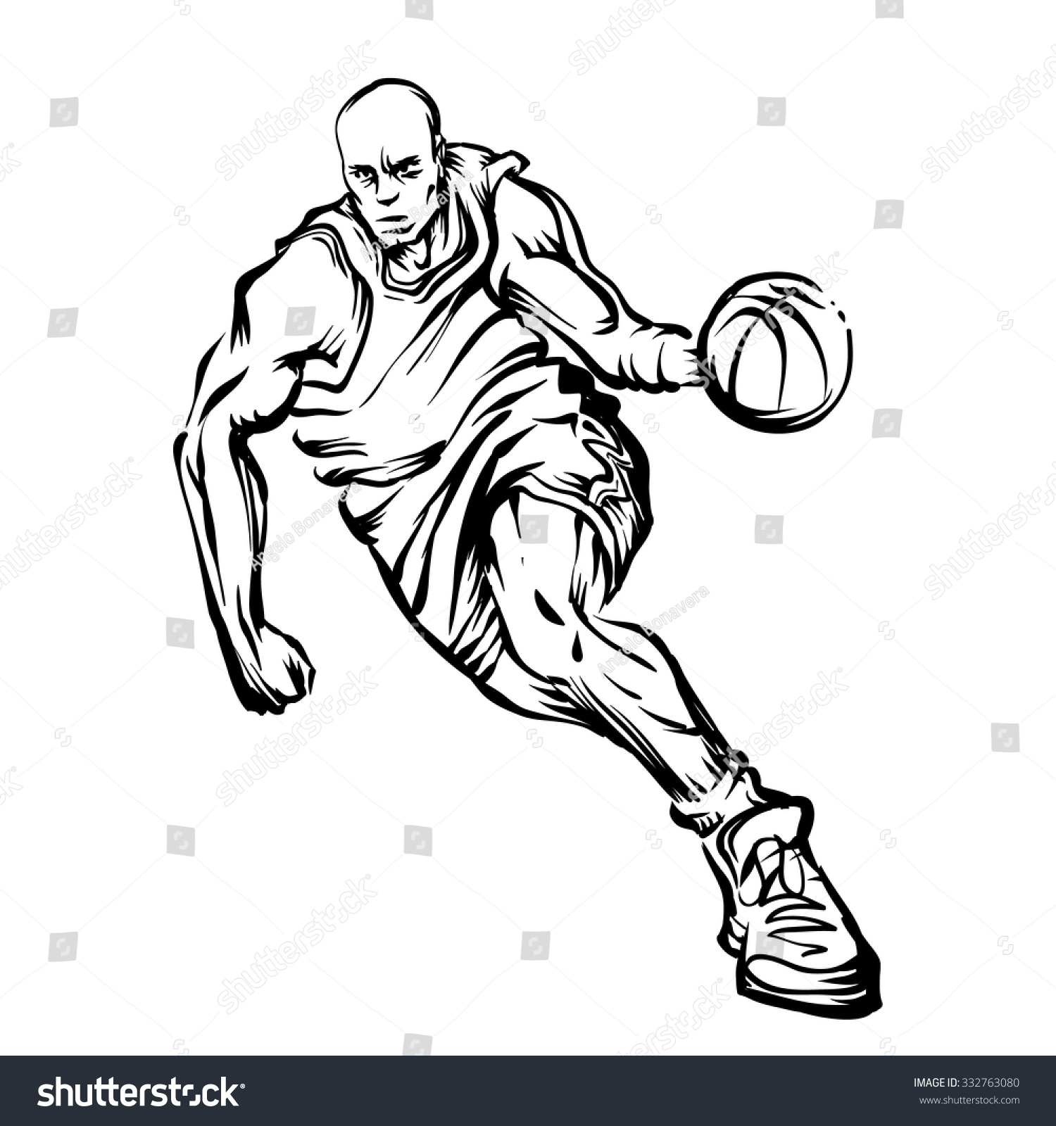 Гравировка баскетболист