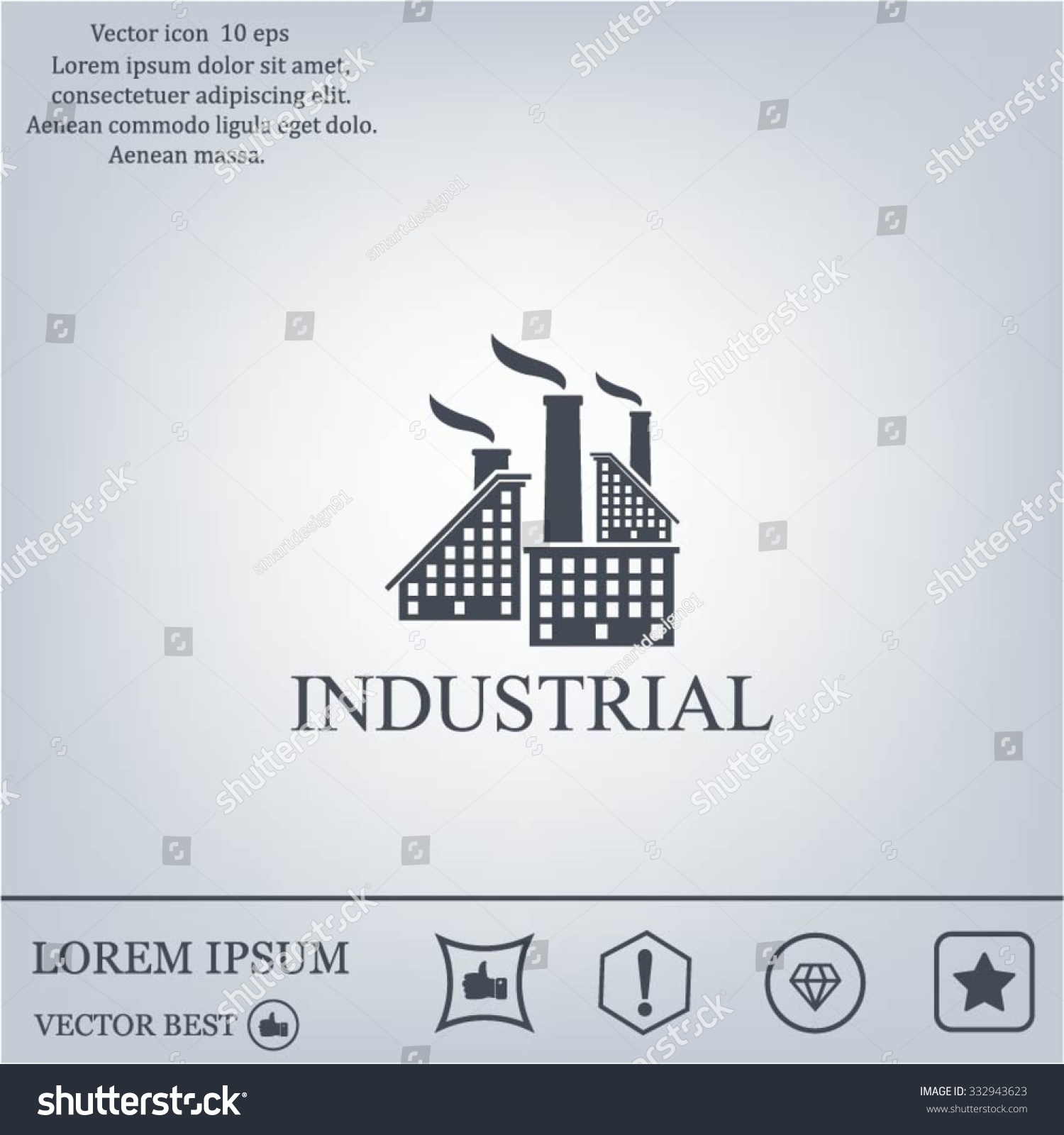 Industrial Building Factory Signs Symbols Stock Vector (Royalty Free ...