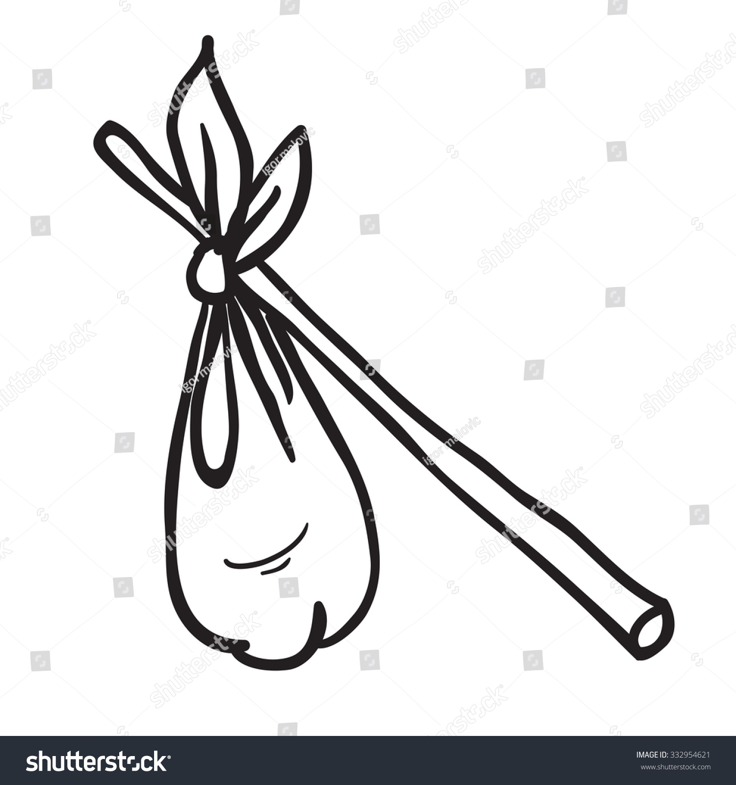 Simple Black White Hobo Sack Cartoon Stock Illustration 332954621 ...