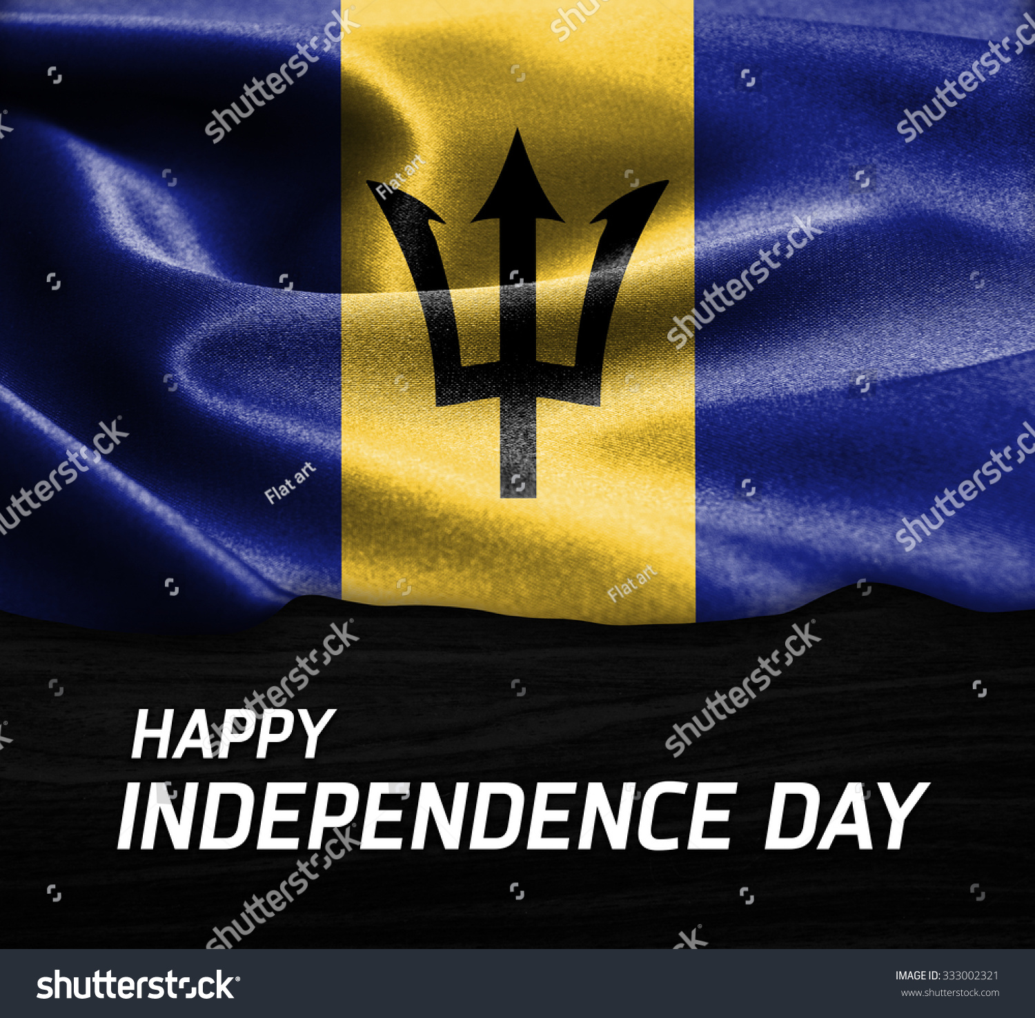 Happy Independence Day Barbados Flag On Stock Photo 333002321 ...