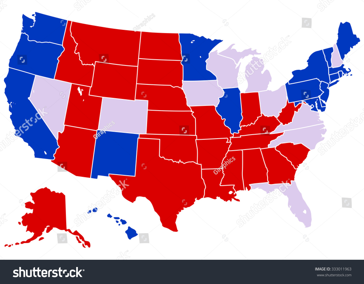 United States Electoral Map Vector Illustration Stock Vector (Royalty 