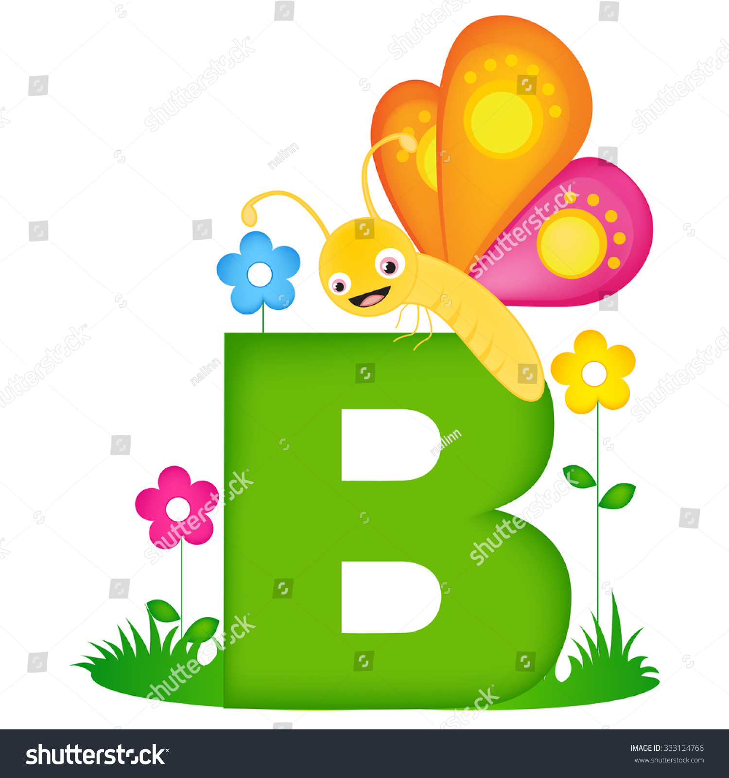 Colorful Animal Alphabet Letter B Cute Stock Illustration 333124766 ...