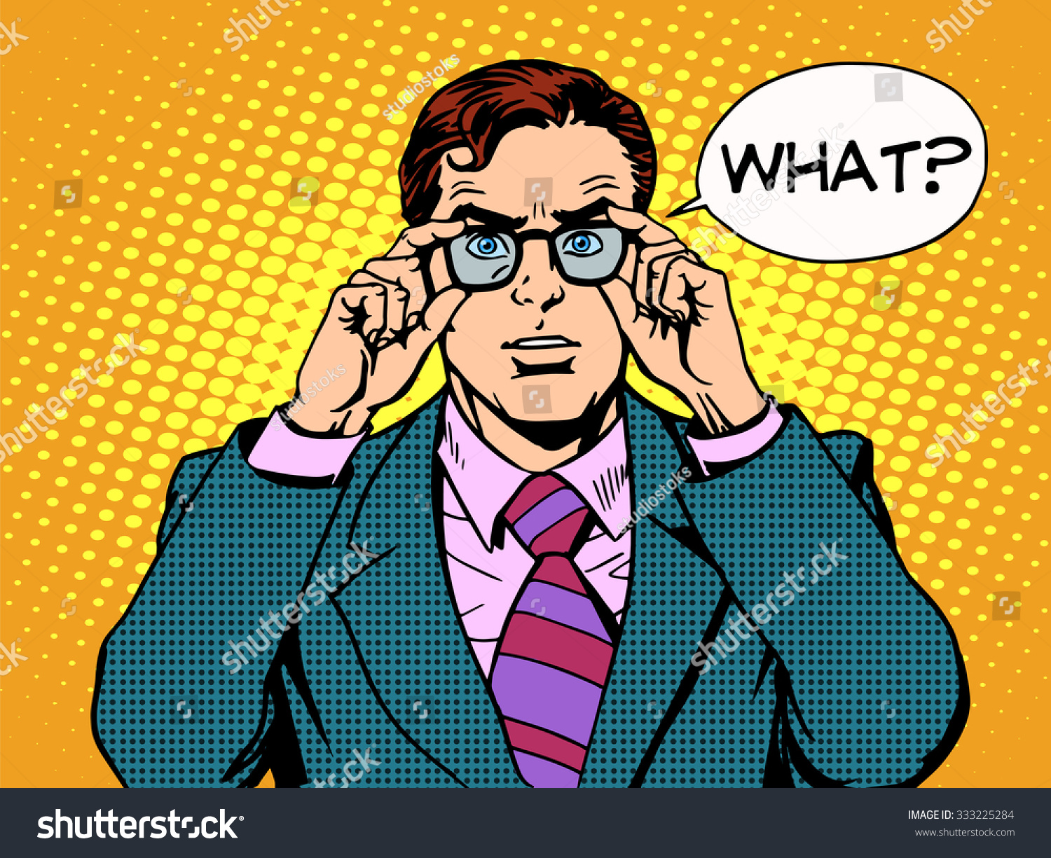 What Surprised Businessman Pop Art Retro Stock Vector (Royalty Free ...