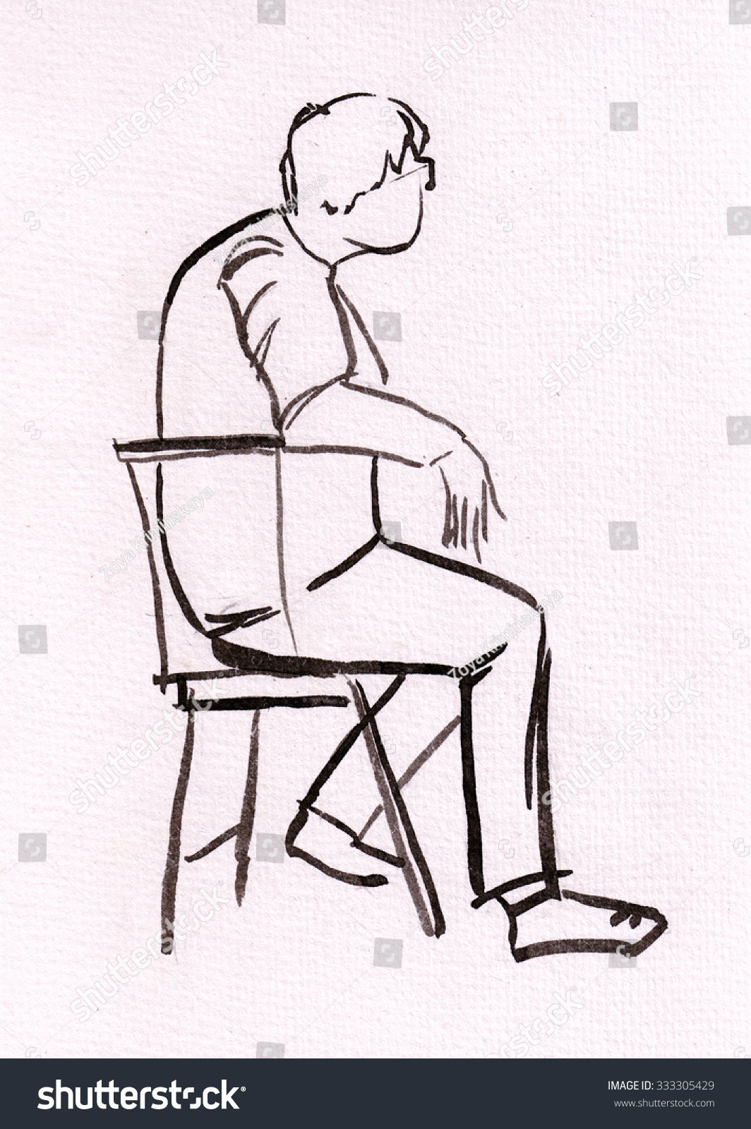 Рисовать сидящего человека
