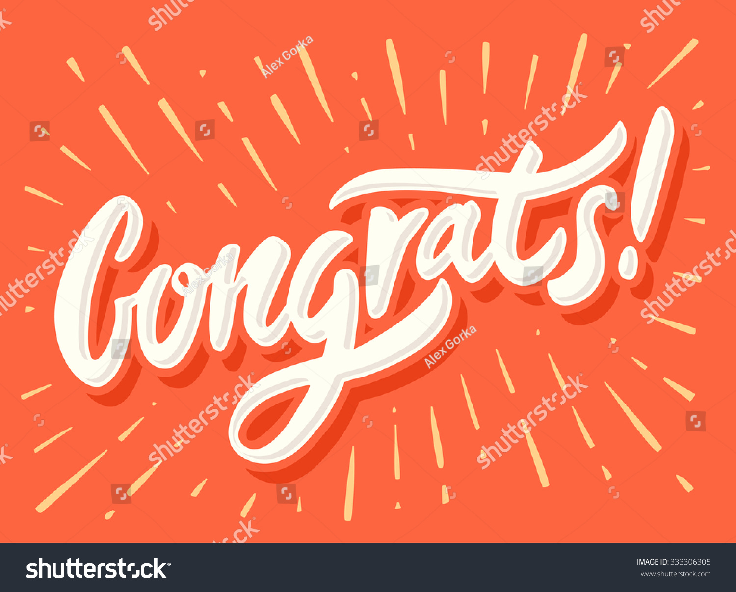 Congrats Congratulations Card Stock Vector (Royalty Free) 333306305 ...