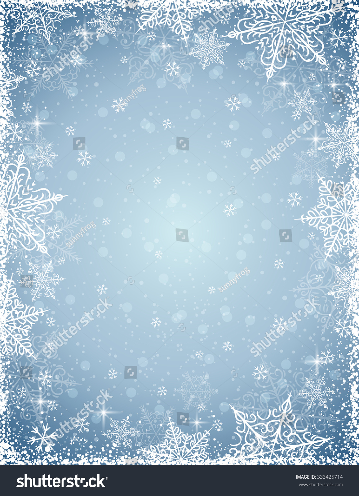 Grey Background Frame Snowflakes Vector Illustration Stock Vector ...