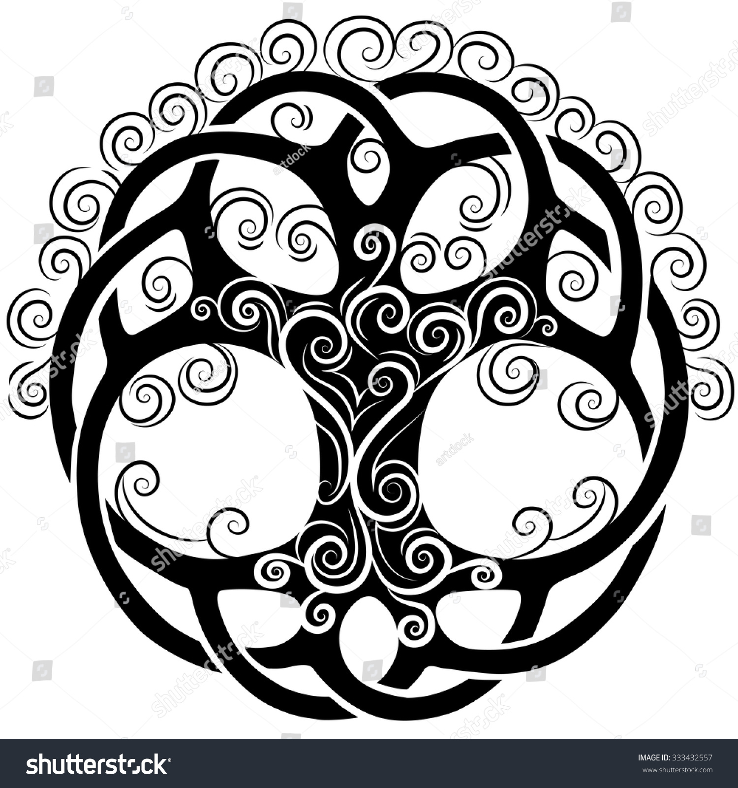 Vector Ornament Decorative Round Celtic Tree Stock Vector (Royalty Free ...