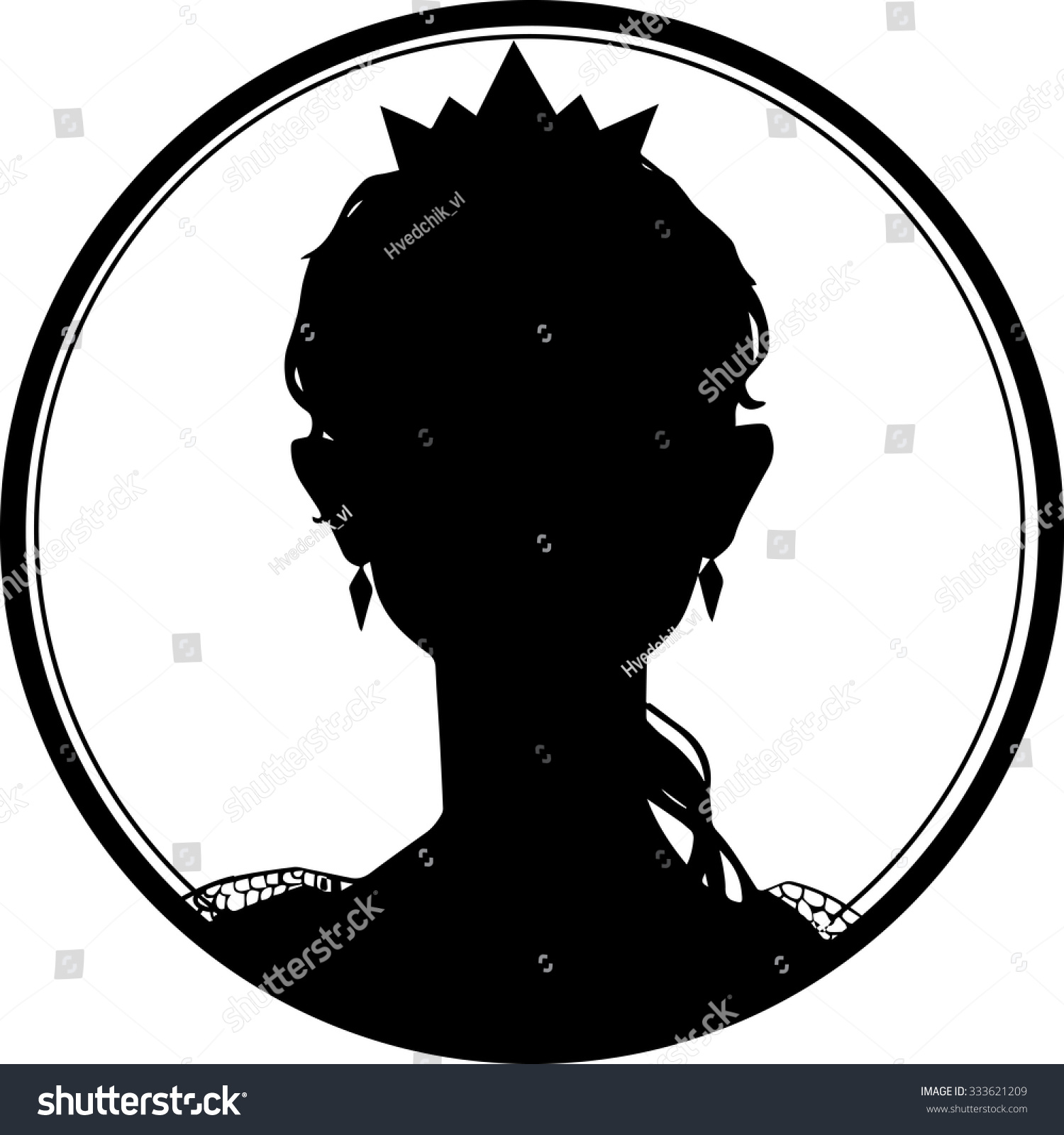 princess wearing tiara silhouette