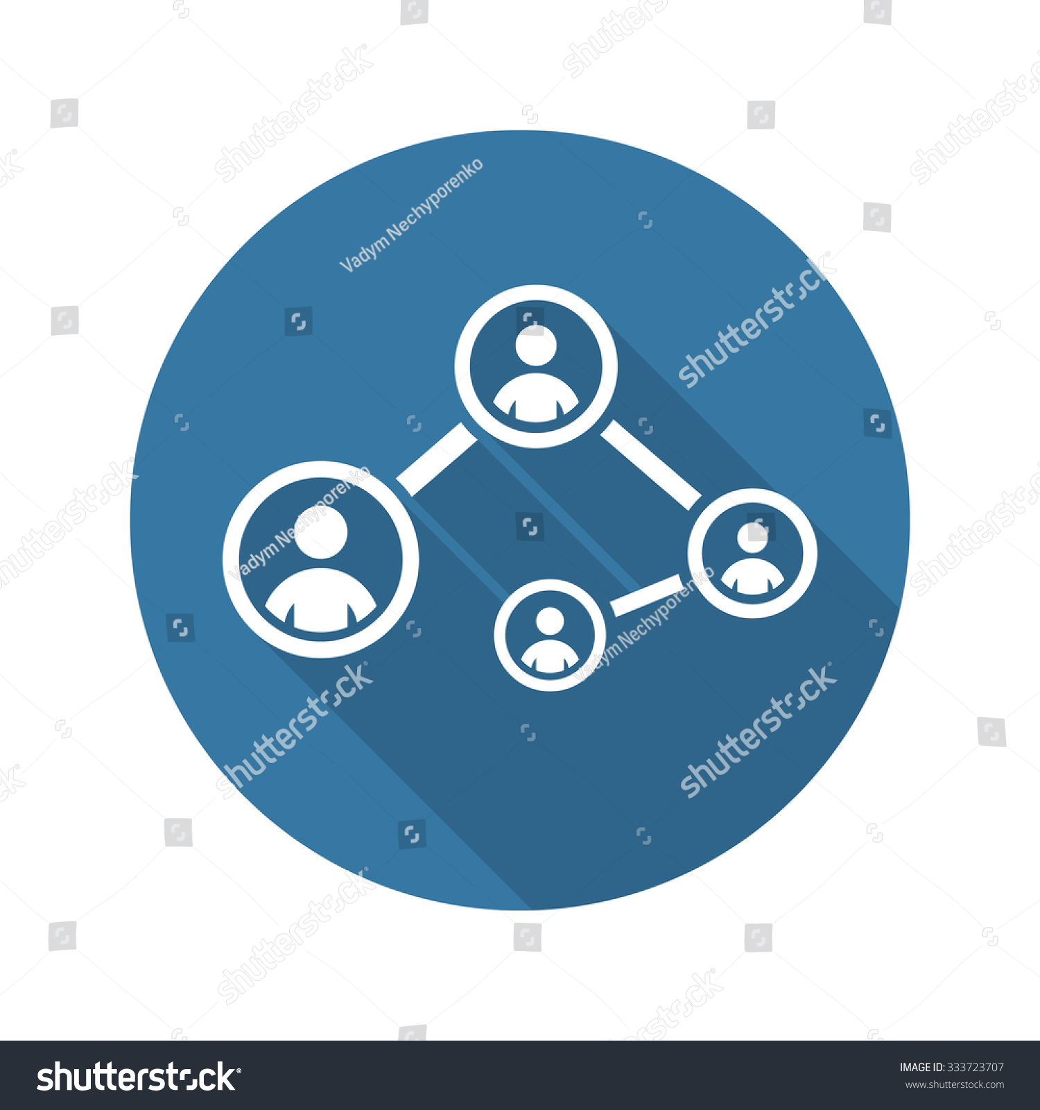 Social Connections Icon Flat Design Isolated Stock Vector (Royalty Free ...