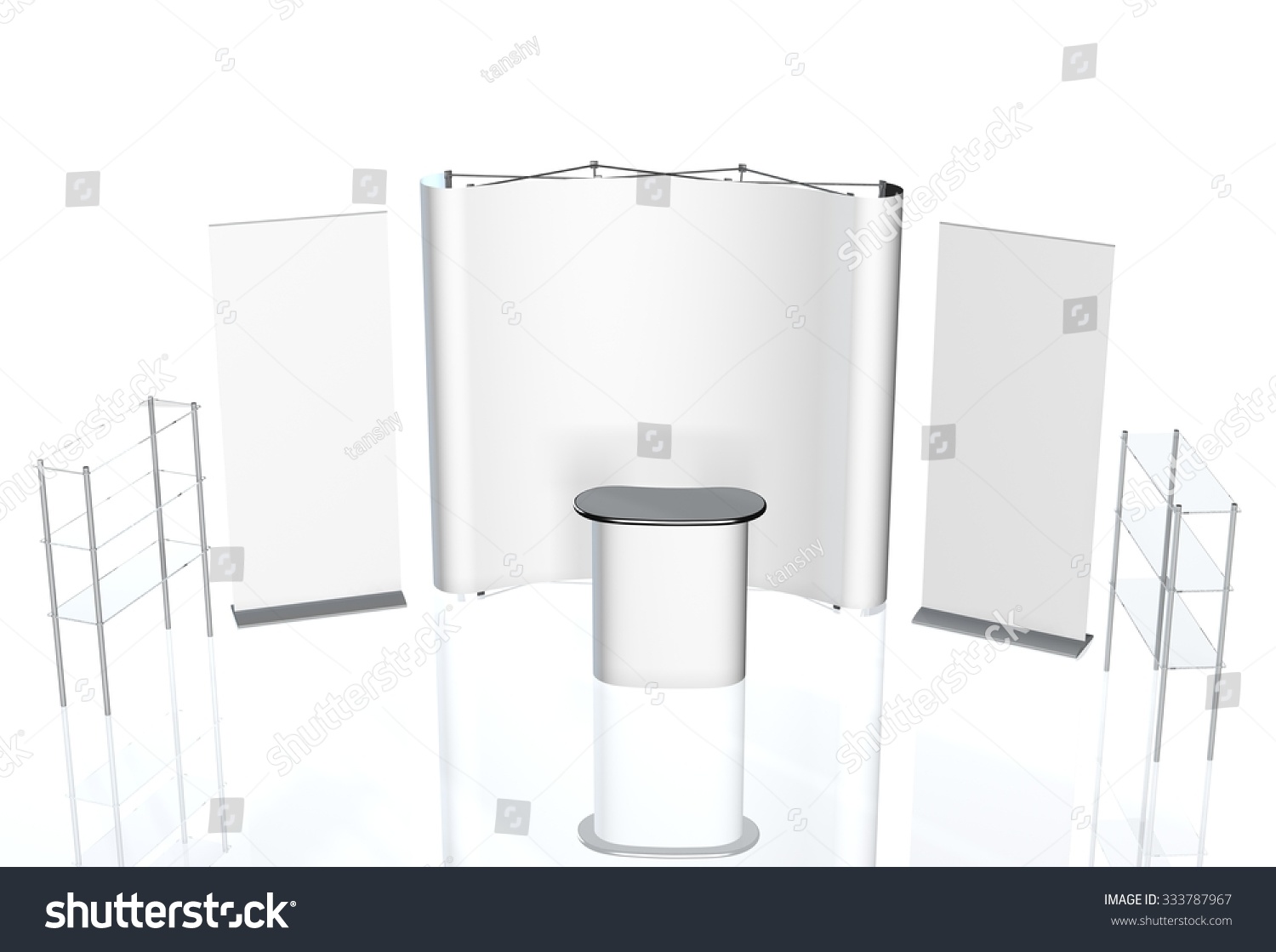 Trade Exhibition Stand Exhibition Stand Round Stock Illustration ...