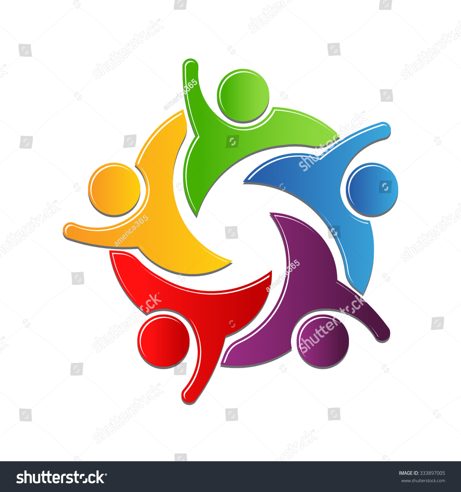 Teamwork Culture Work Circle Logo Design Stock Vector (Royalty Free ...