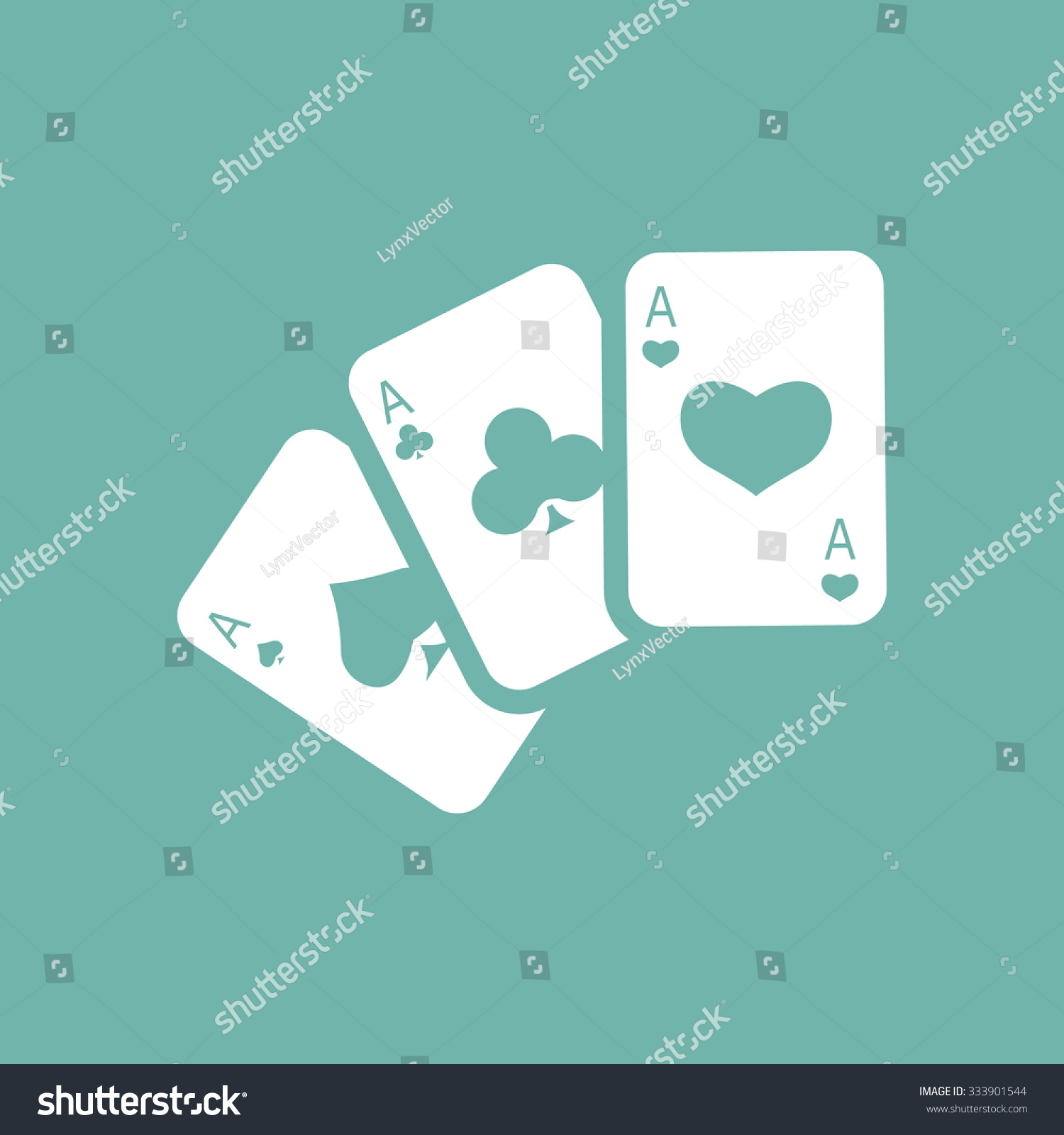 Three Playing Cards Icon Stock Vector (Royalty Free) 333901544 ...