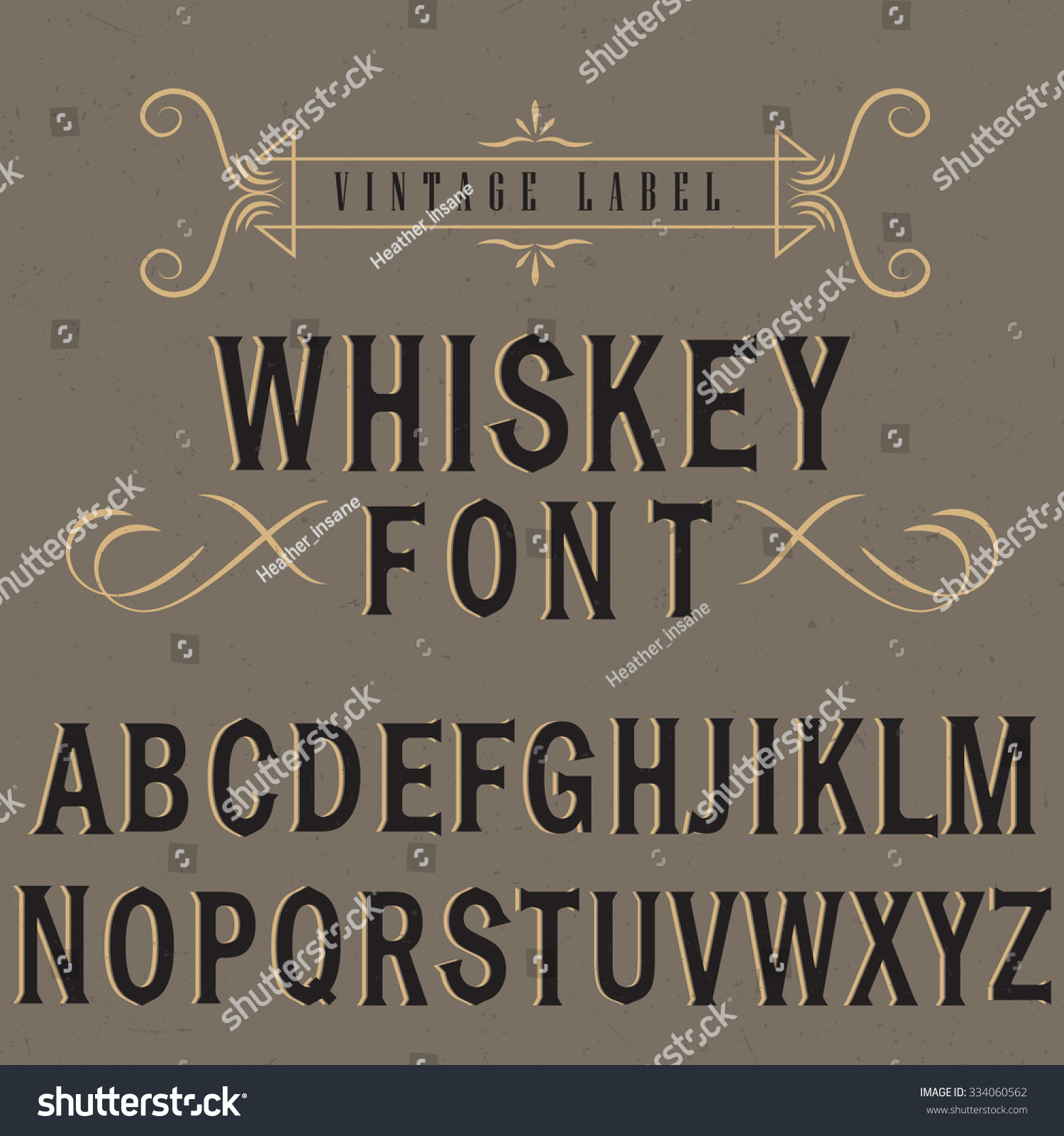 Whiskey Label Font Sample Label Design Stock Vector (Royalty Free ...