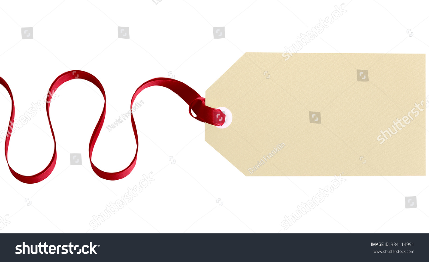 Plain Gift Tag Red Ribbon Isolated Stock Photo 334114991 | Shutterstock