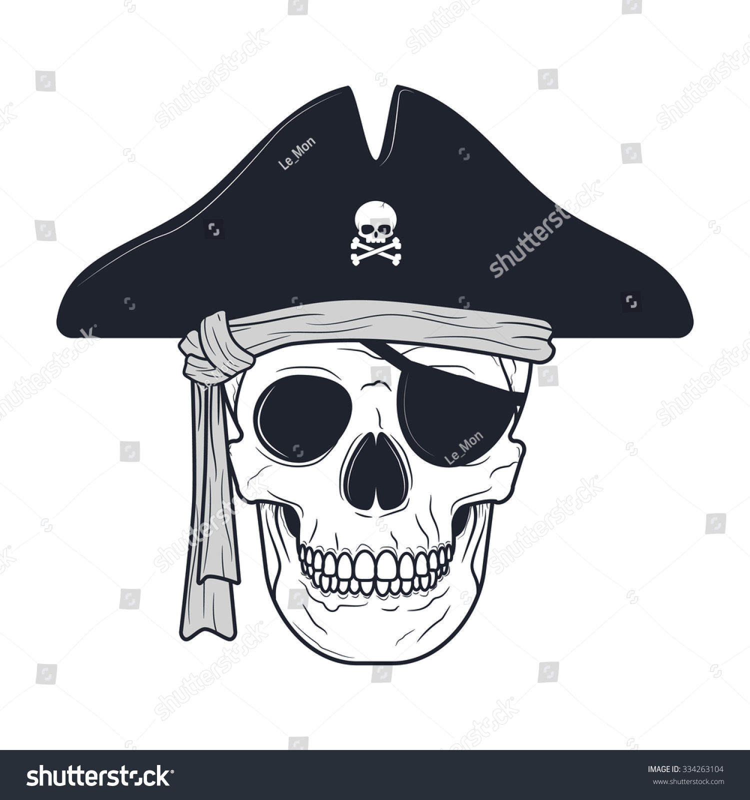 pirate skull with hat