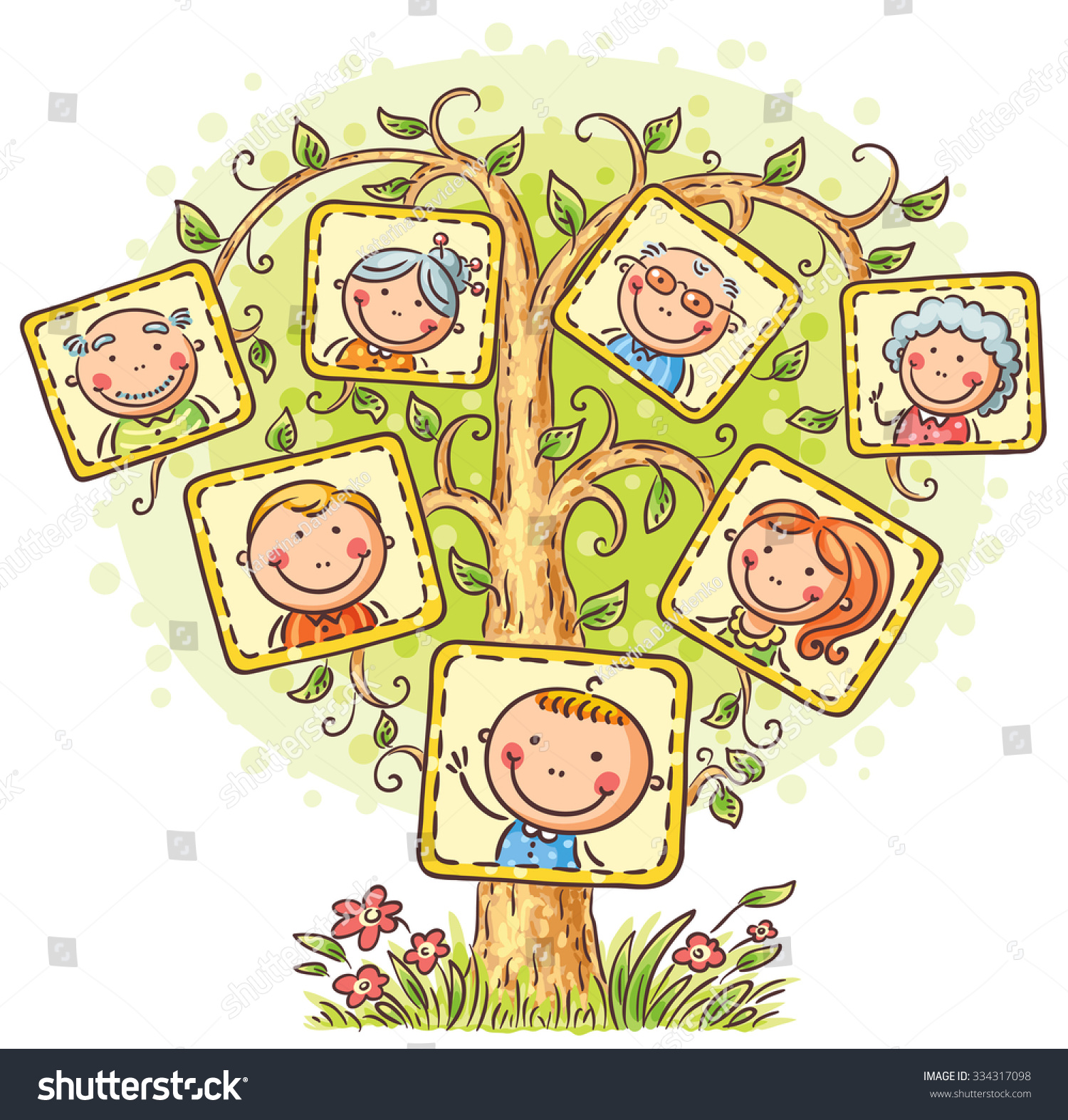 Семейное дерево мультяшное