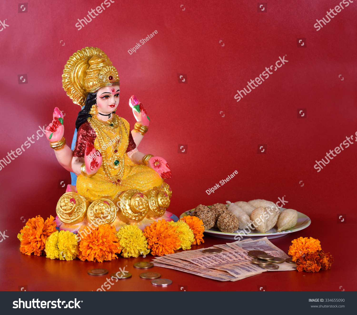 Lakshmi Hindu Goddess Goddess Lakshmi Stock Photo 334655090 | Shutterstock