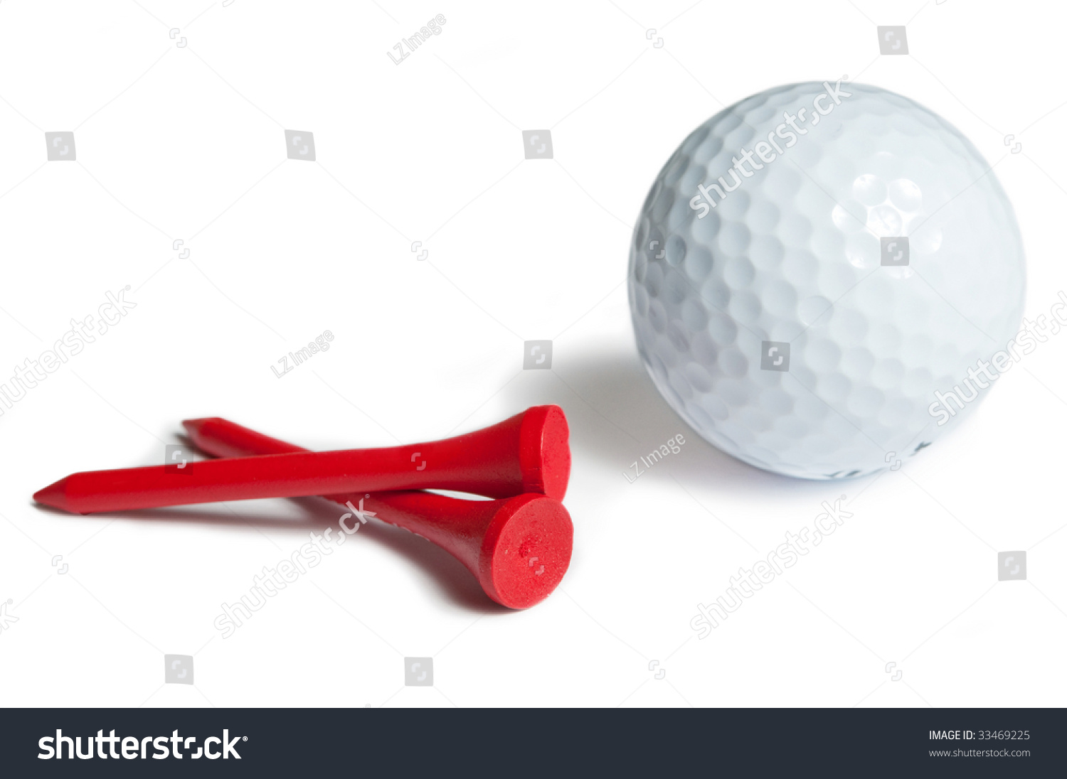 Golfball Red Tee White Background Stock Photo 33469225 | Shutterstock