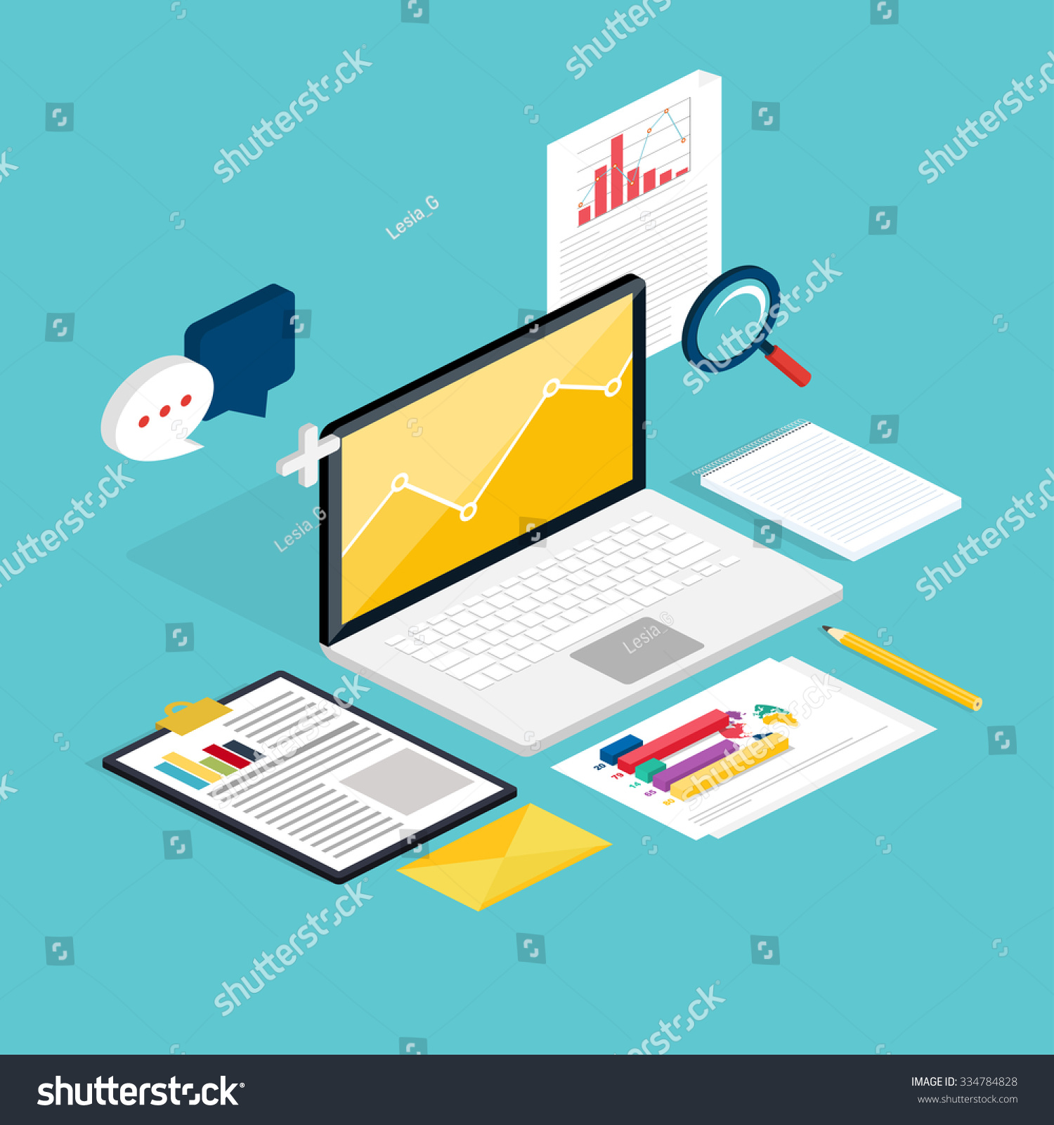 Web Analytics Process Laptop Development Website Stock Vector (Royalty ...