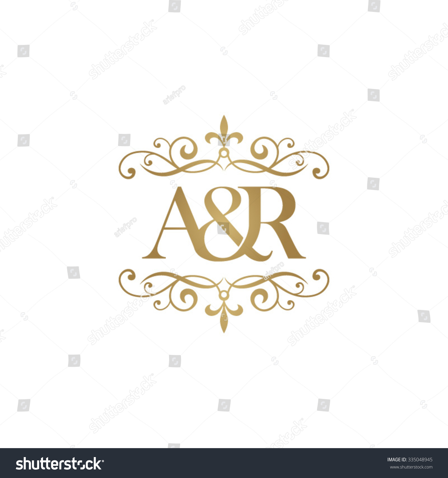 Ar Initial Logo Ornament Ampersand Monogram Stock Vector (Royalty Free ...