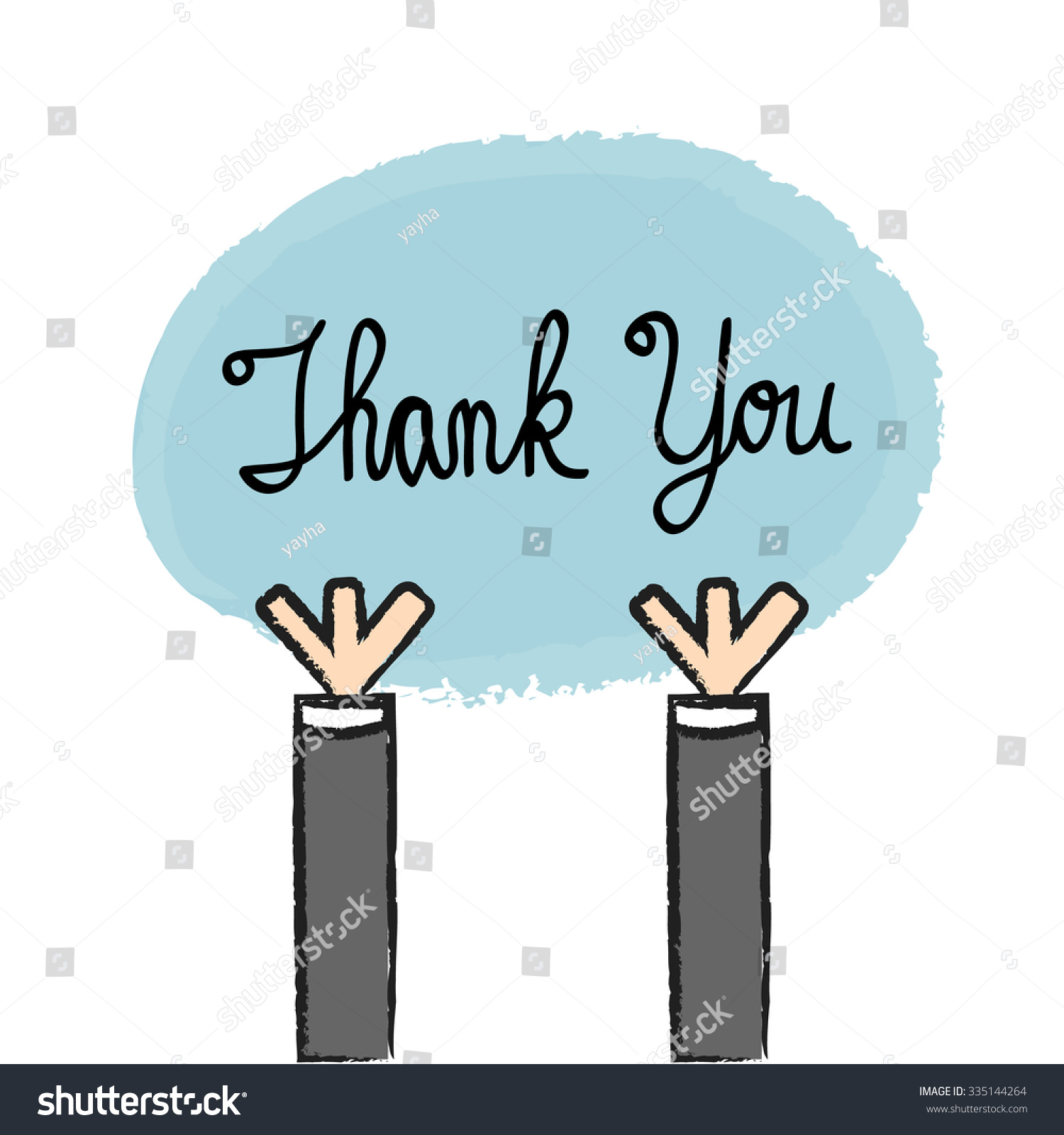 Vector Businessman Holding Thank You Sign Stock Vector (Royalty Free ...