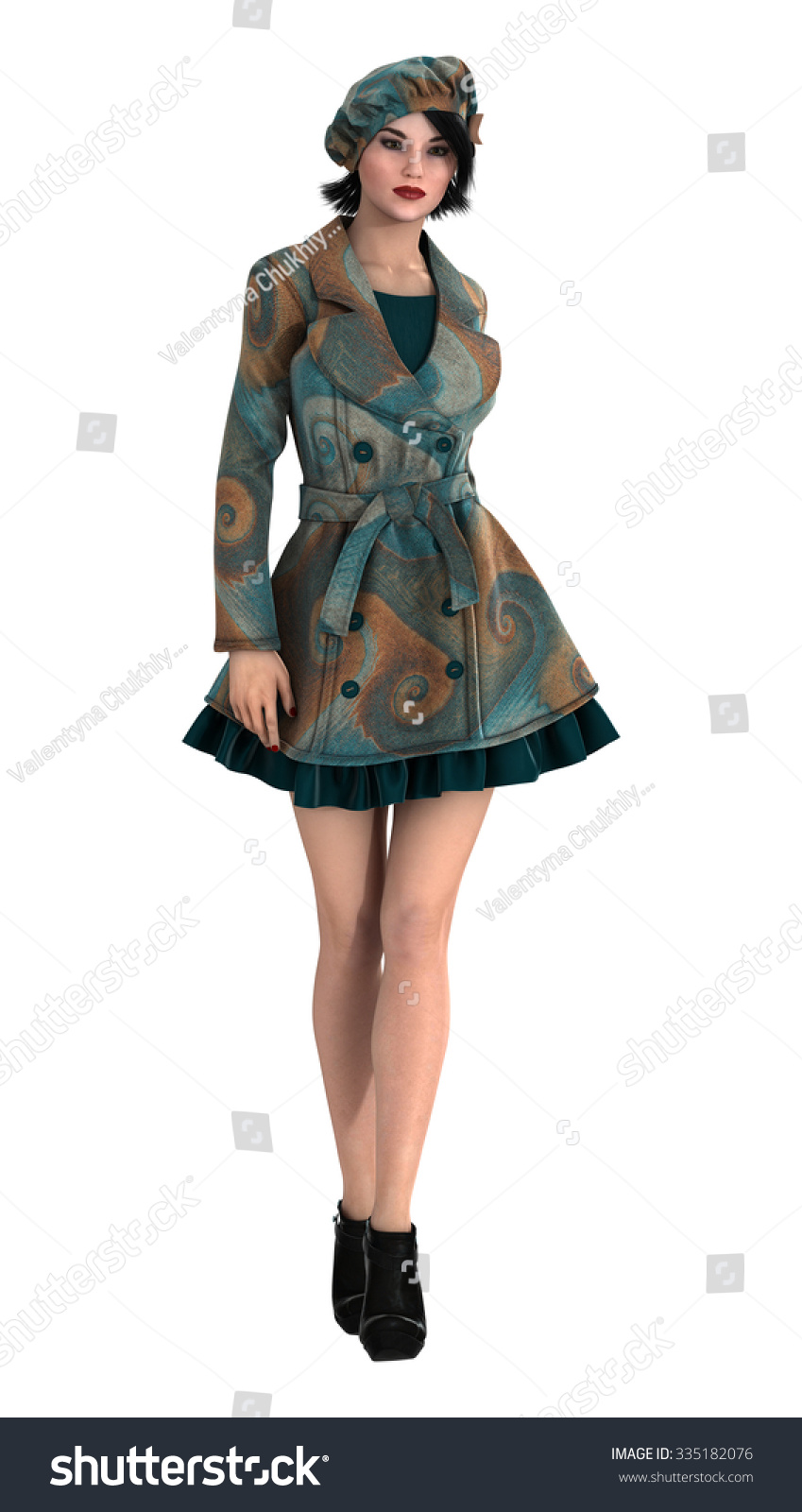 3d Digital Render Beautiful Vintage Woman Stock Illustration 335182076 Shutterstock