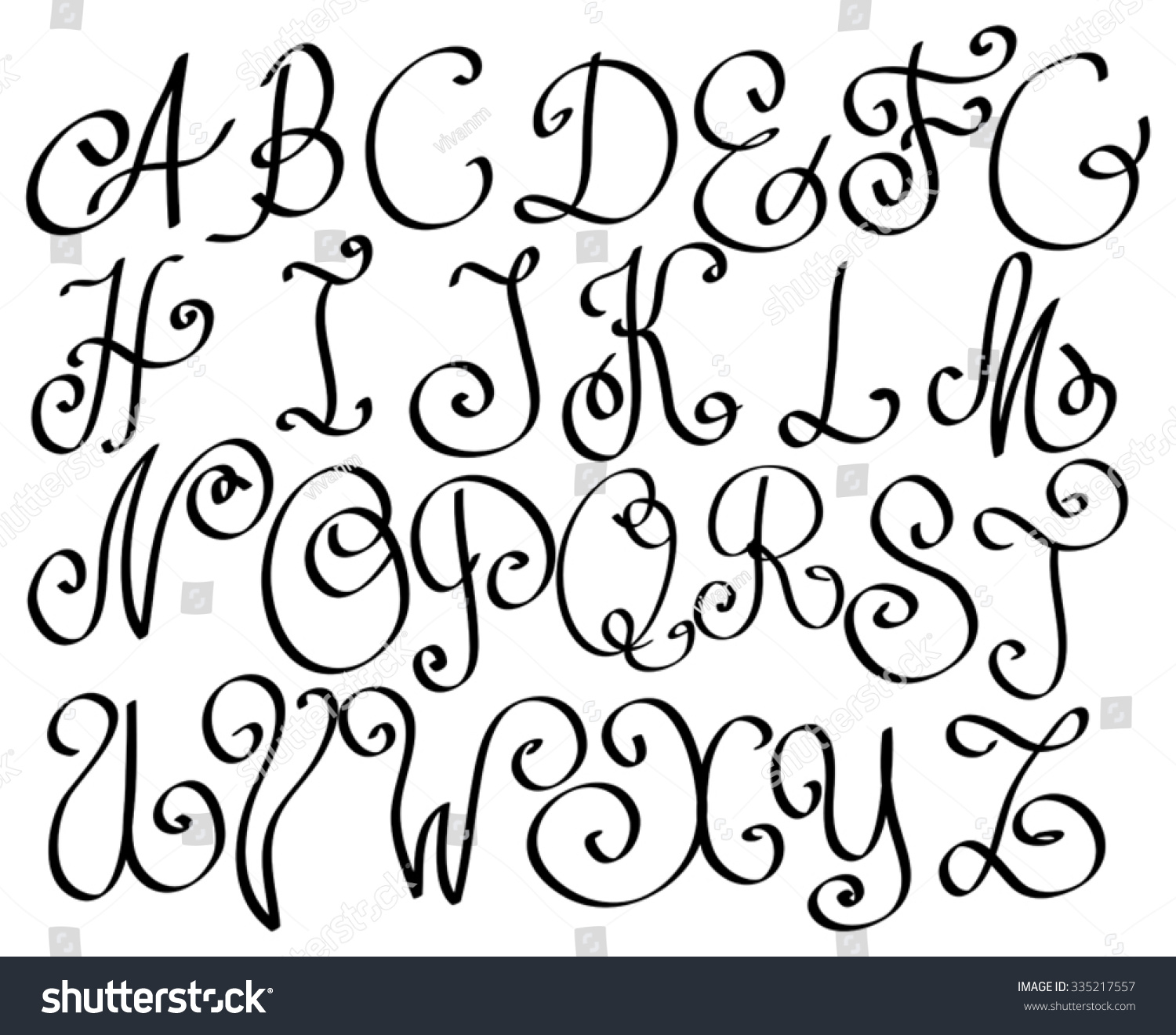 Hand Drawn Font Stock Vector (Royalty Free) 335217557 | Shutterstock