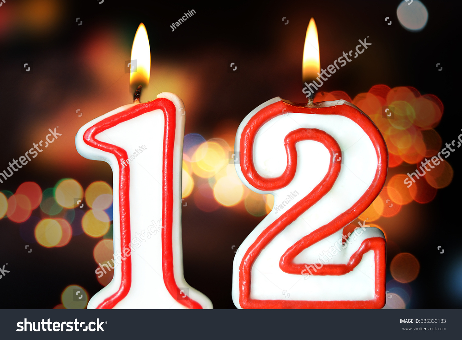 Birthday Candles Celebrating 12th Birthday Stock Photo 335333183 ...