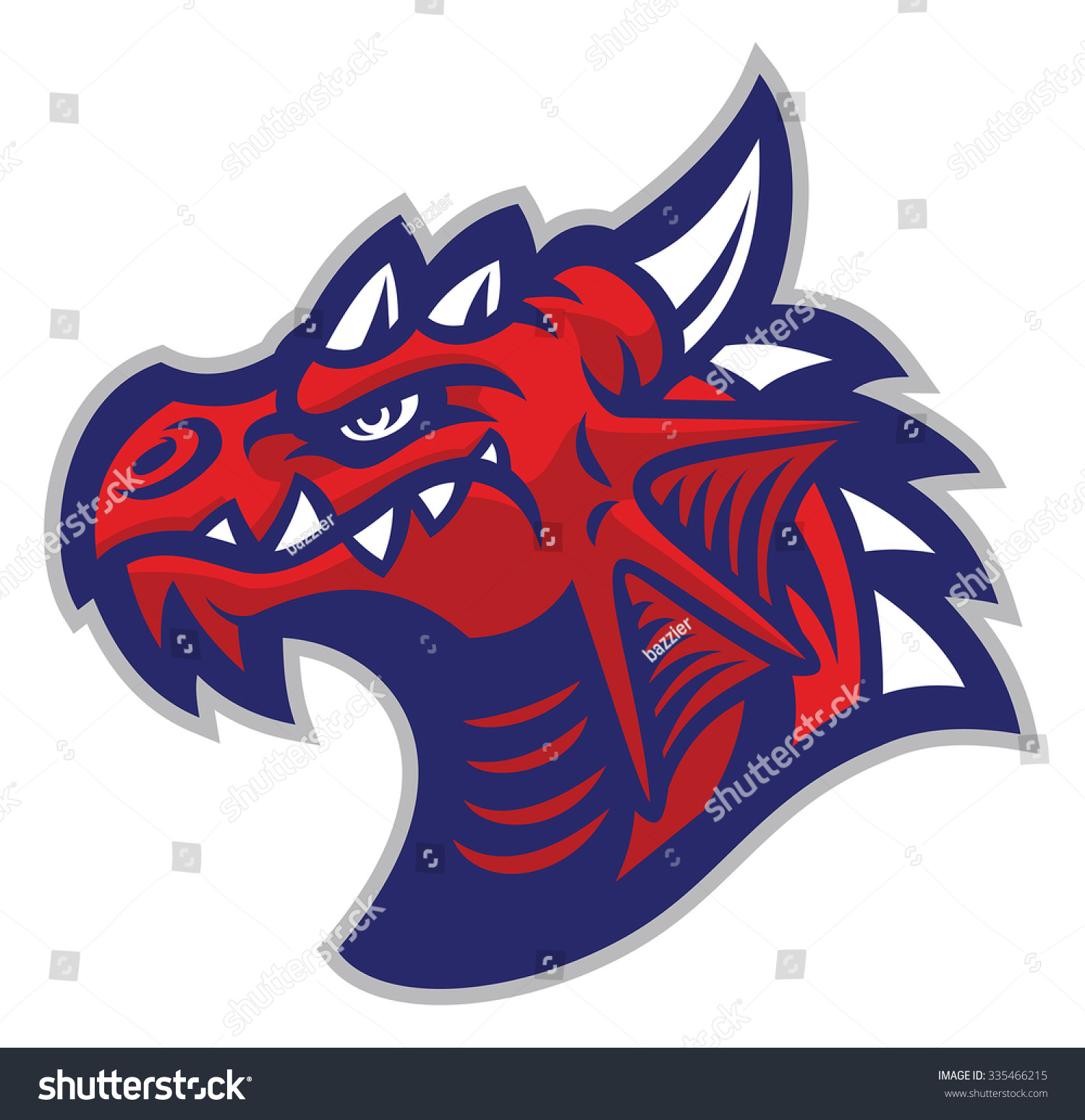 Red Dragon Head Stock Vector (Royalty Free) 335466215 | Shutterstock