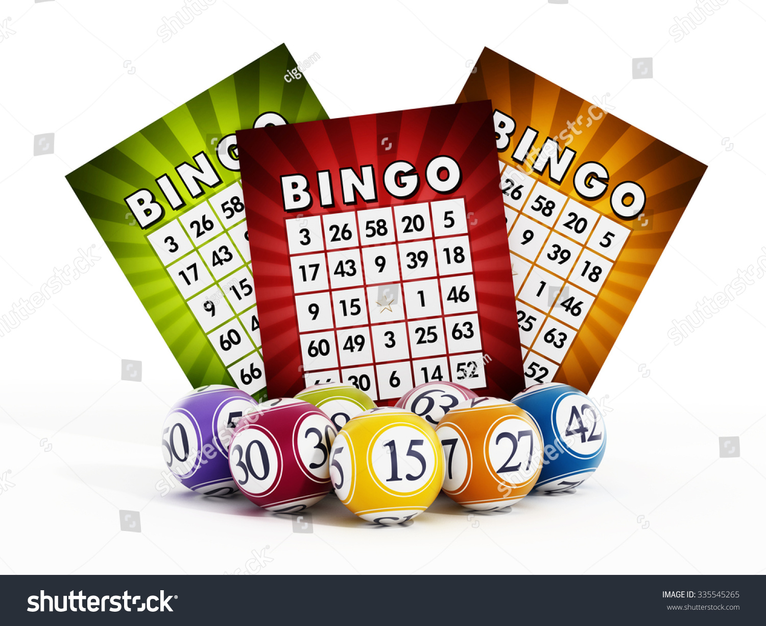 Bingo Card Balls Numbers Isolated On Stock Illustration 335545265 ...