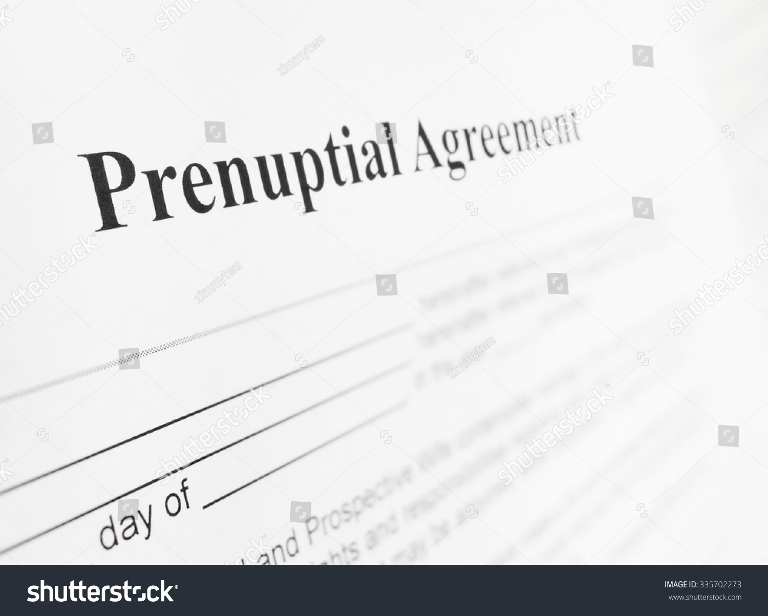 Closeup Prenuptial Marriage Agreement Stock Photo 335702273 | Shutterstock