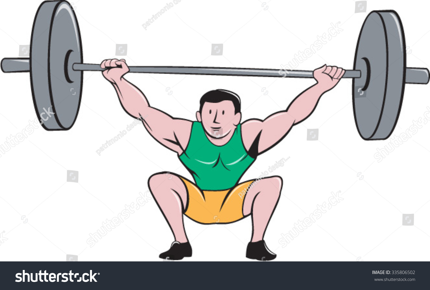 Illustration Weightlifter Deadlift Lifting Weights Viewed Stock Vector ...