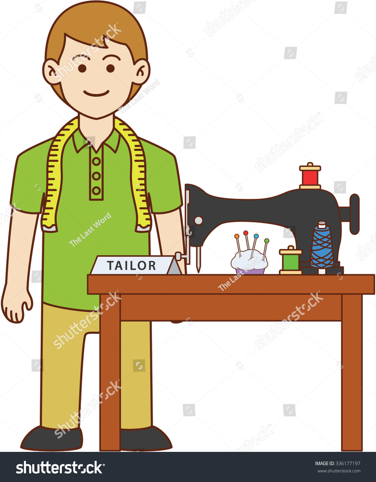 Tailor Doodle Cartoon Design Illustration: เวกเตอร์สต็อก (ปลอดค่า ...