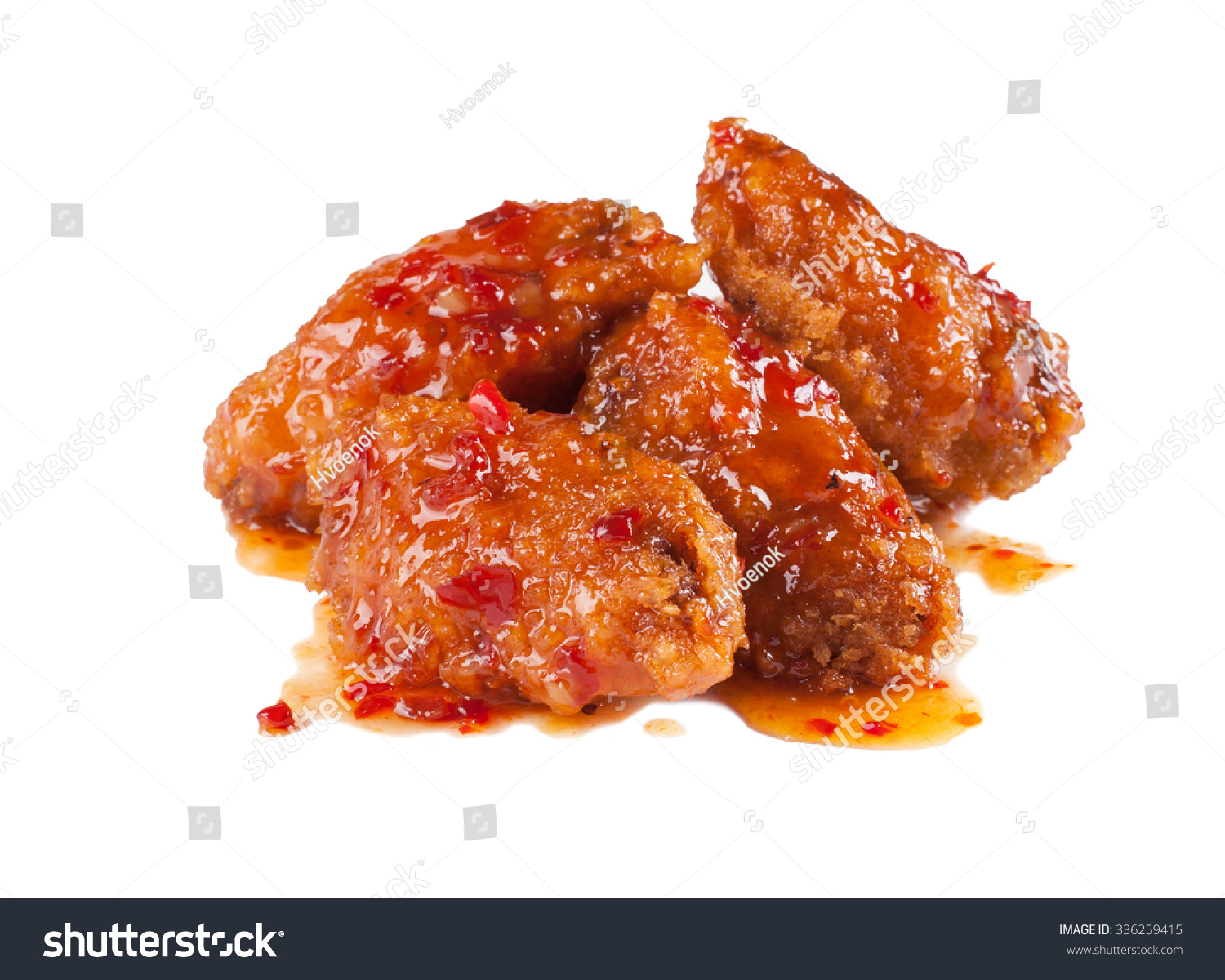 Foto Stok Fried Breaded Chicken Wings Drenched Hot (Edit Sekarang) 33625941...