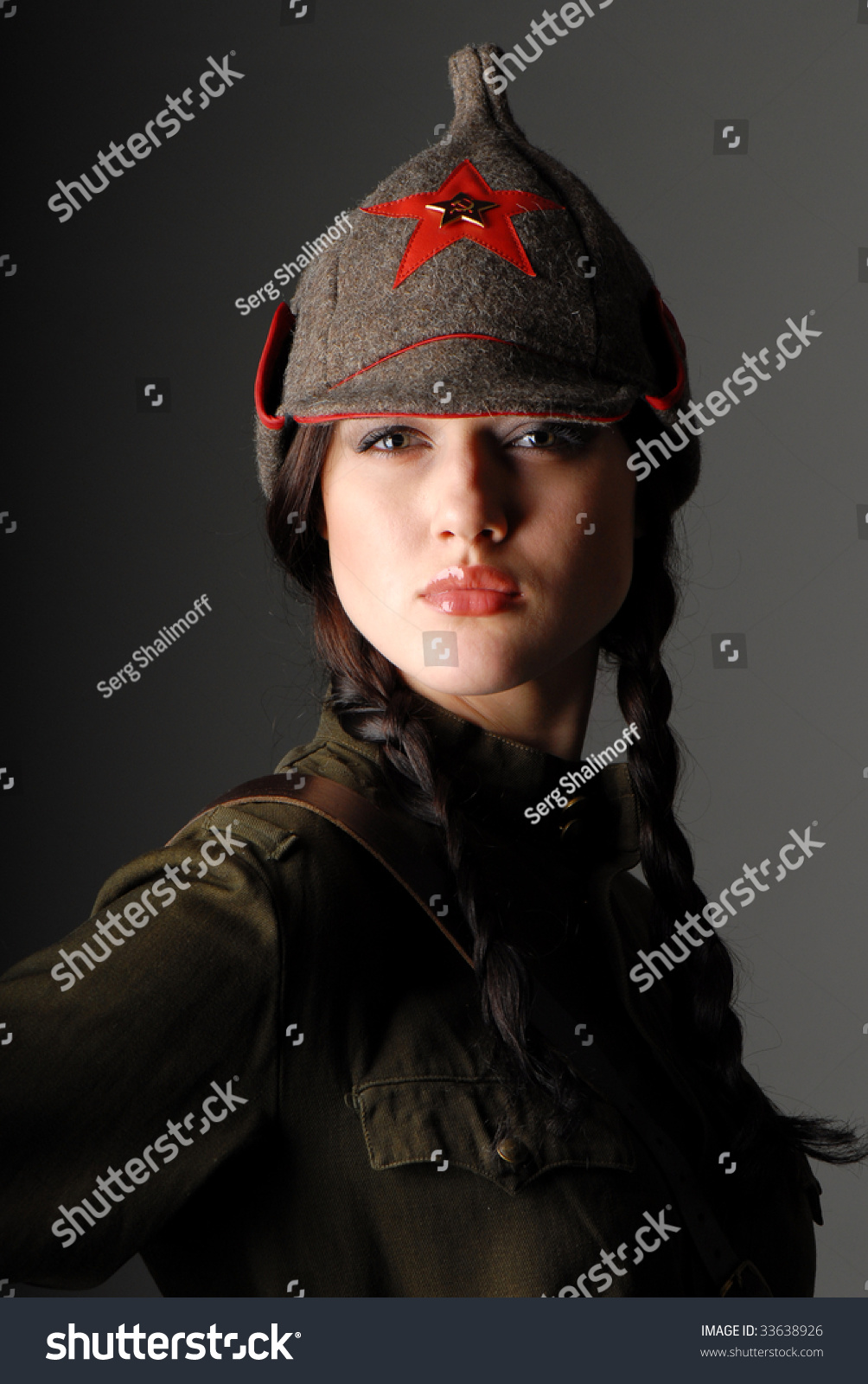 Portrait Young Beautiful Girl Uniform Red Stock Photo 33638926 ...