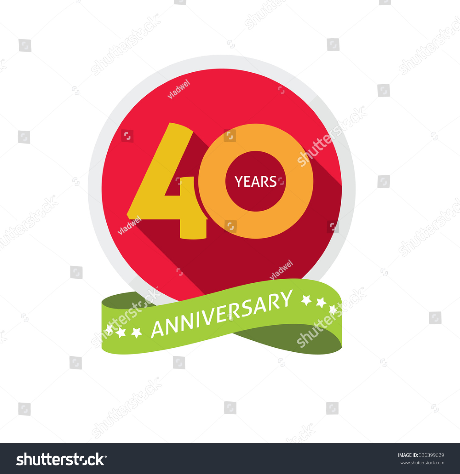 40th Anniversary Logo Template Shadow On Stock Vector (Royalty Free ...