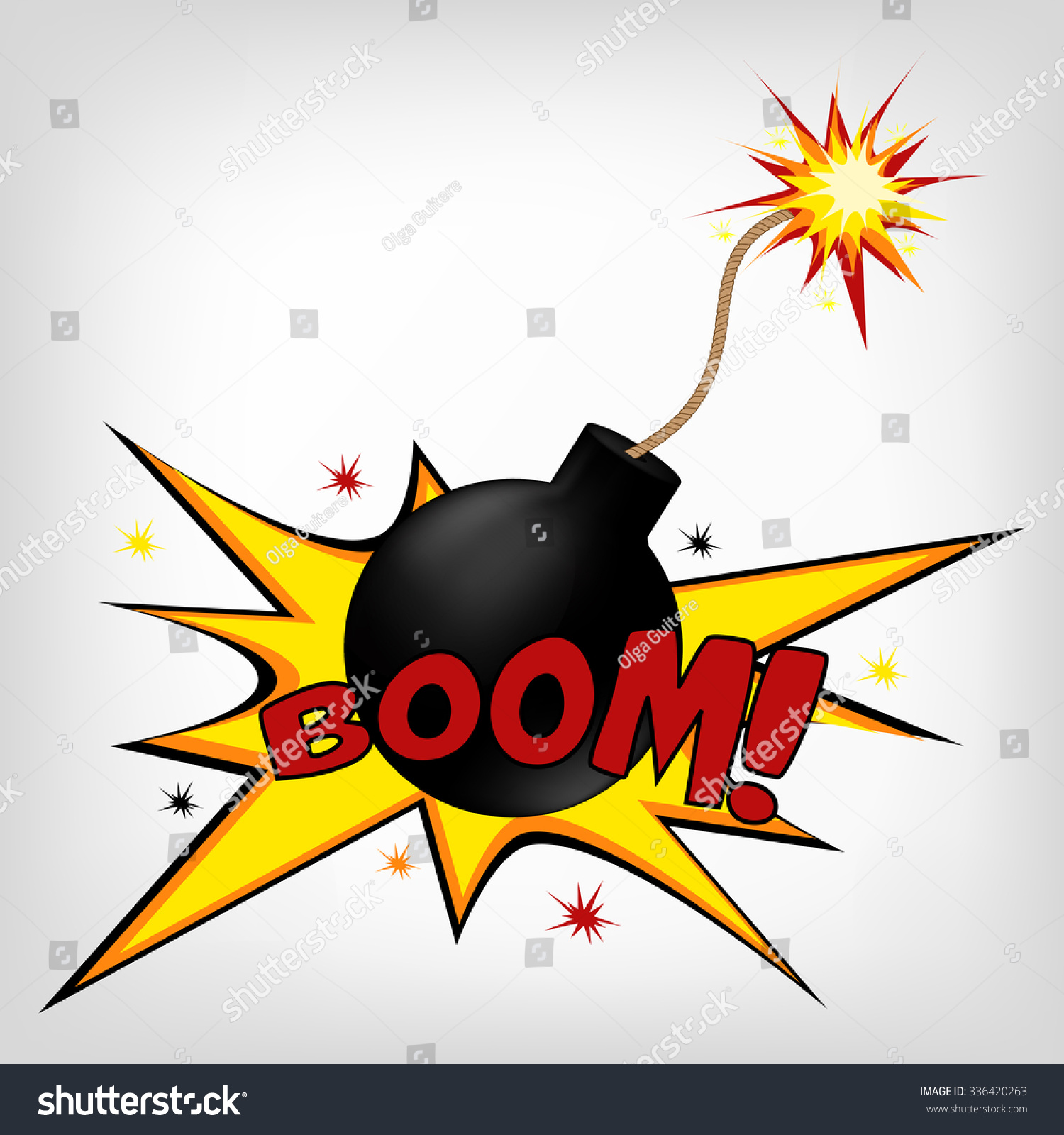 Cartoon Comics Bomb Retro Vector Stock Vector (Royalty Free) 336420263 ...