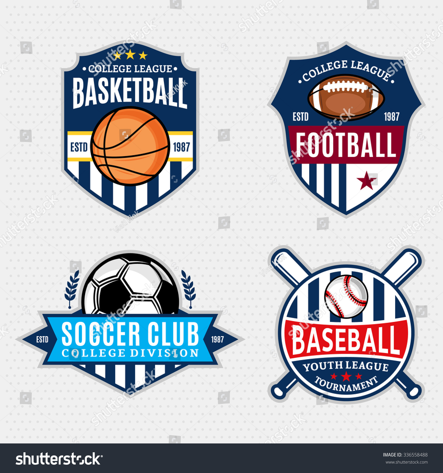 Set Sport Team Logo Templates Soccer Stock Vector (Royalty Free ...