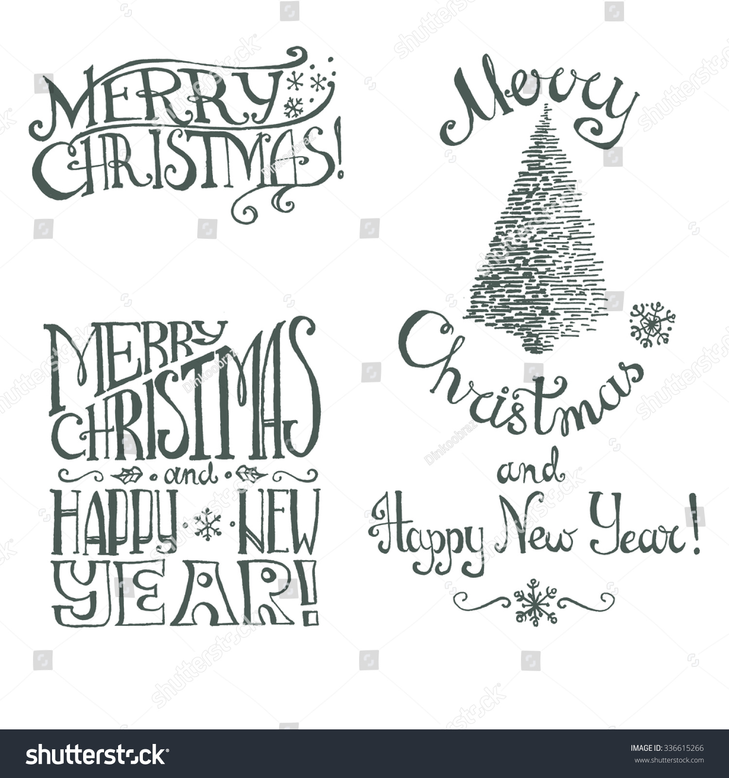 Christmas Anad New Year Hand Drawn Stock Vector (Royalty Free ...