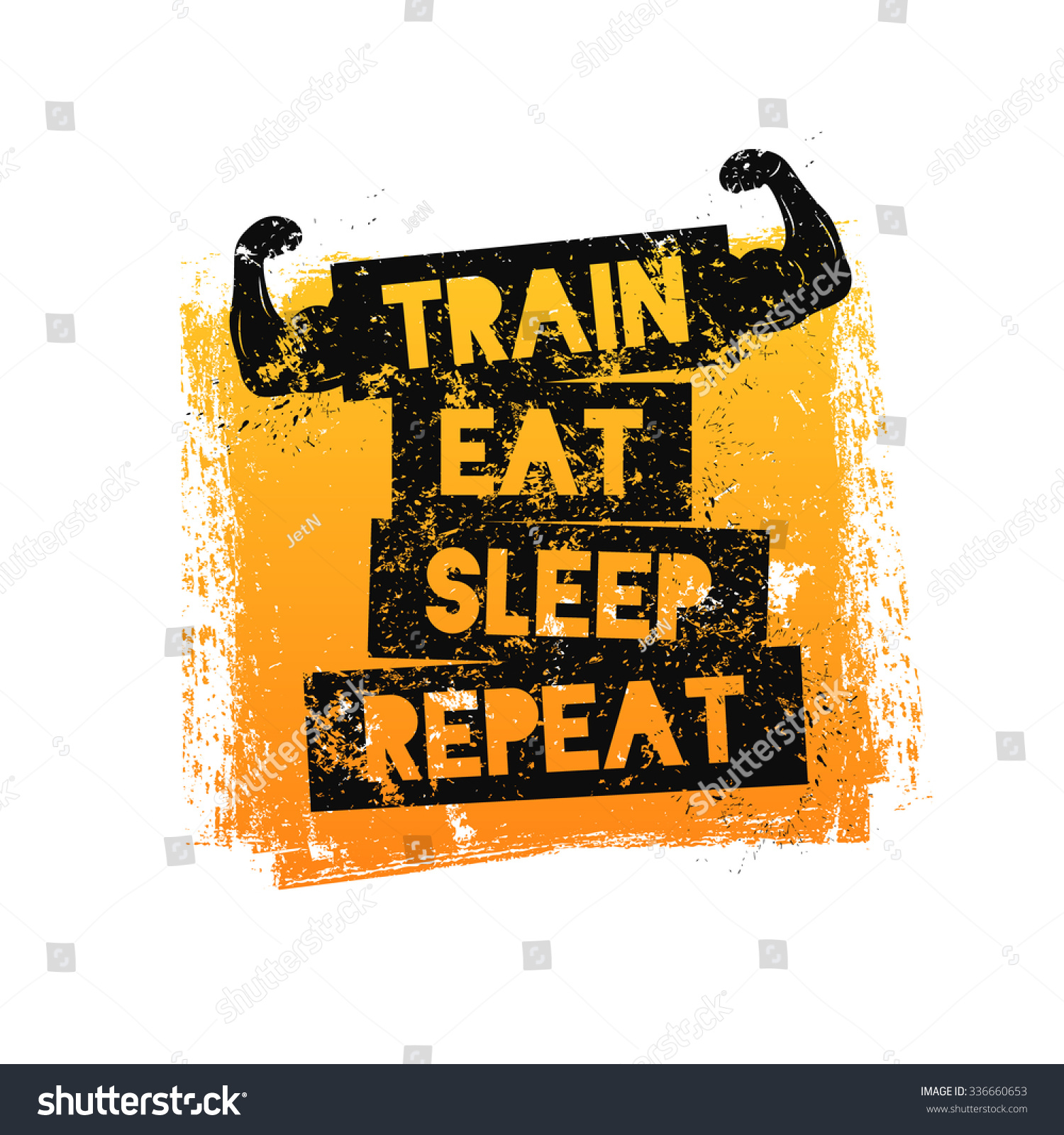 Train Eat Sleep Repeat Motivational Quote Stock Vector Royalty Free 336660653 Shutterstock