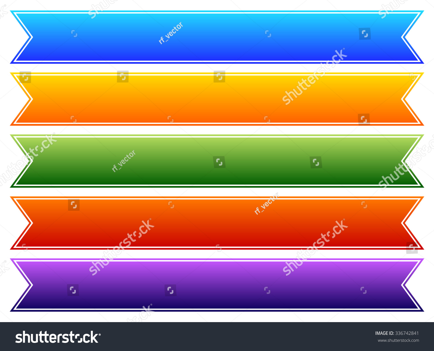 Set Colorful Blank Banner Ribbon Backgrounds Stock Vector (Royalty Free ...