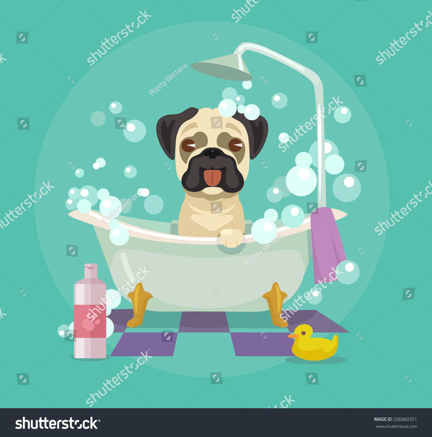 Dog Grooming Vector Flat Illustration Stock Vector (Royalty Free ...