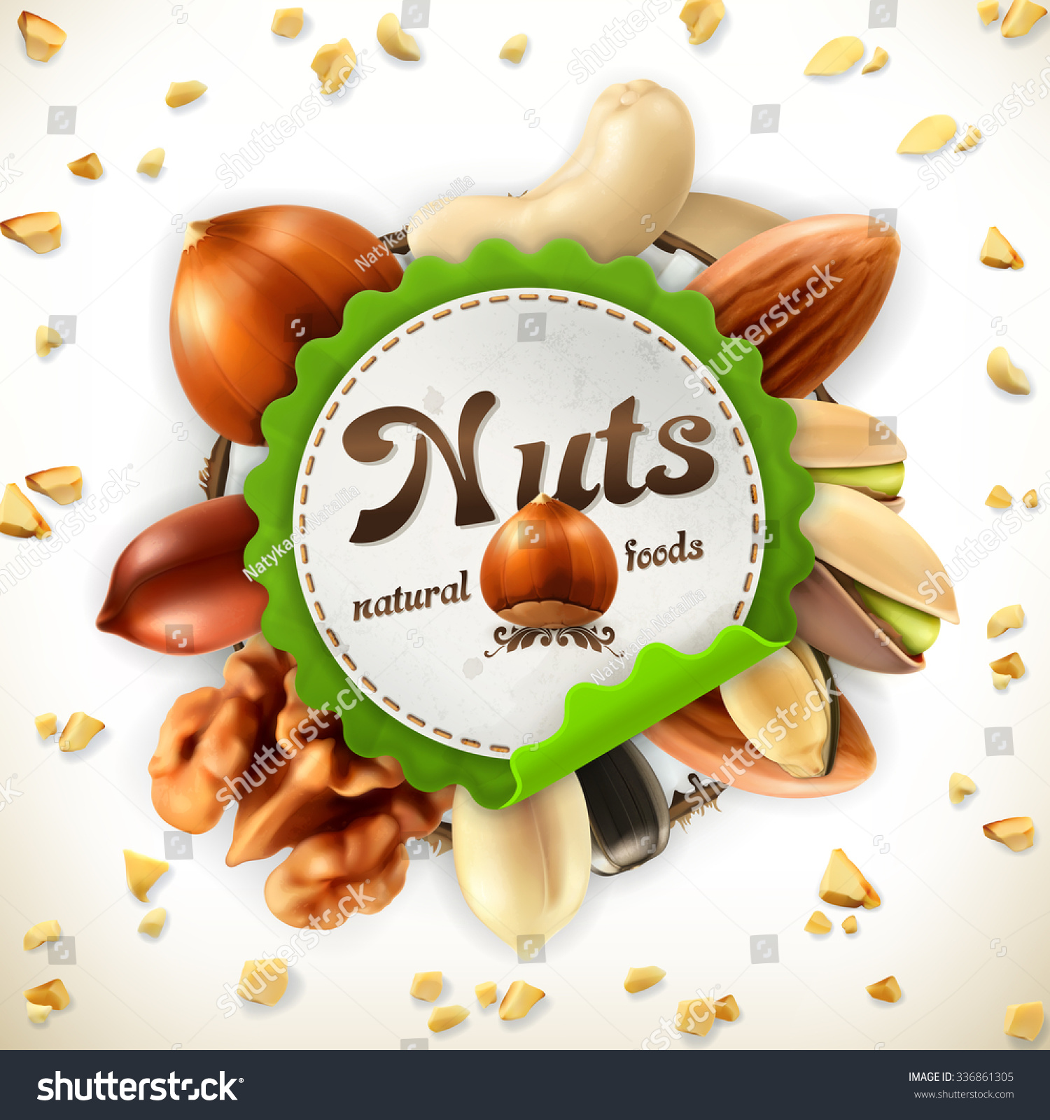 Nuts Vector Label Stock Vector (Royalty Free) 336861305 | Shutterstock