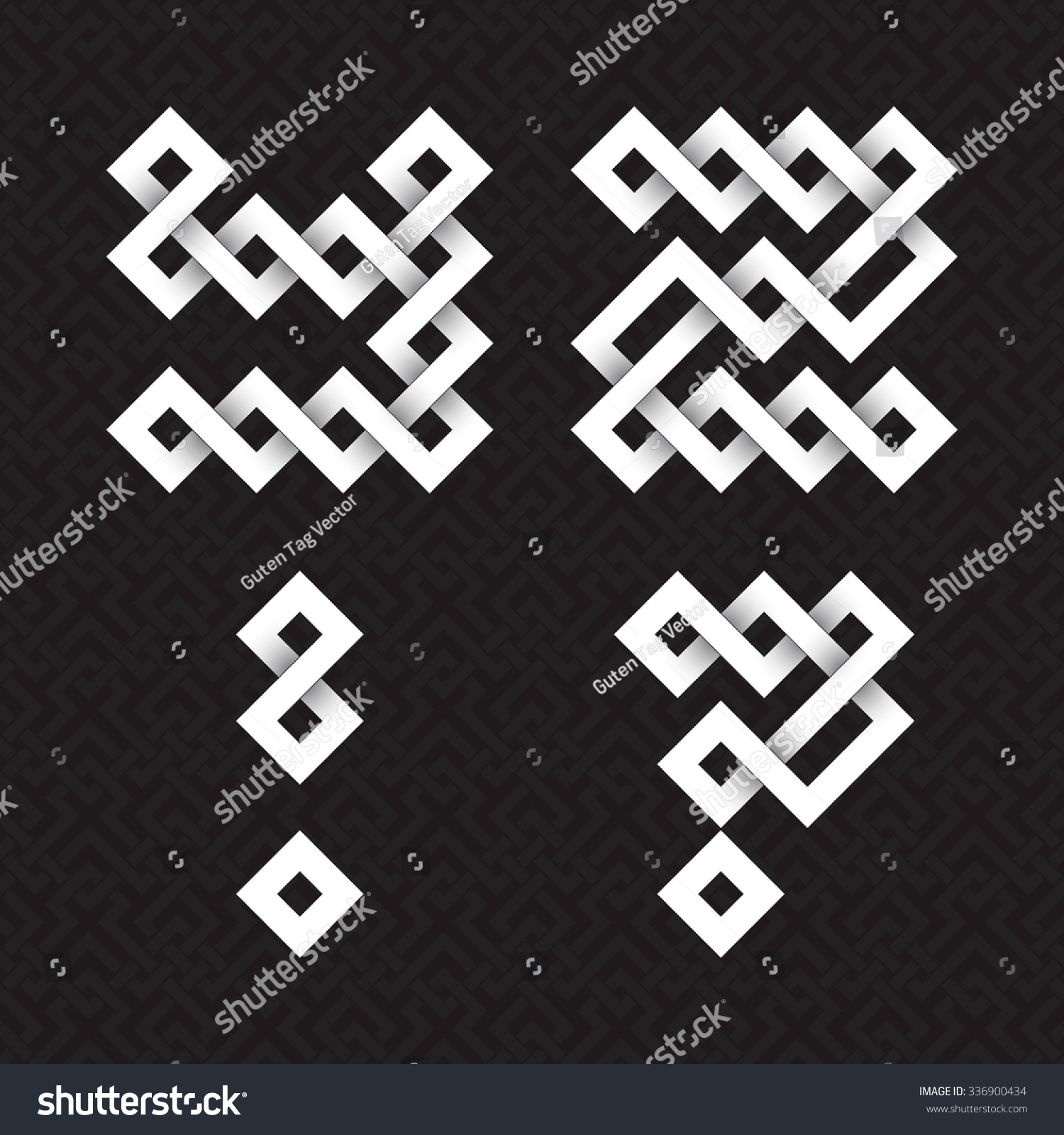 Font Interwoven Strips Y Z White Stock Vector (Royalty Free) 336900434 ...