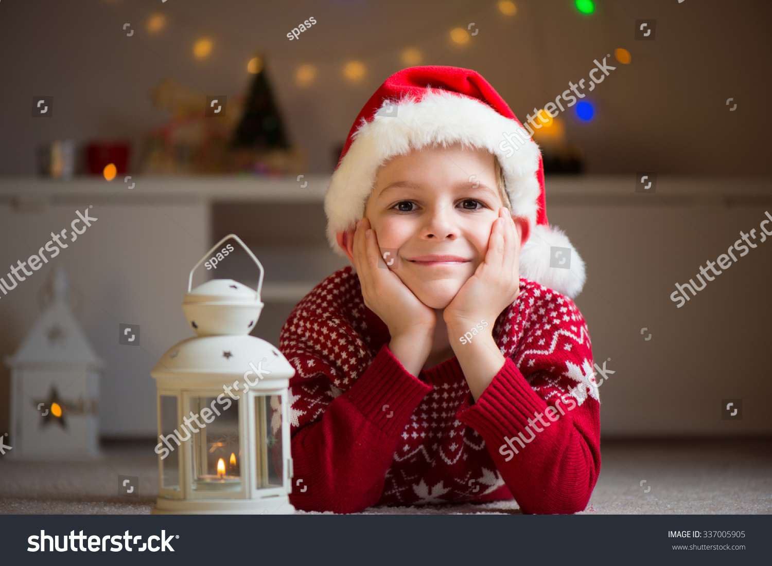 Happy Cute Boy Lying On Floor Stock Photo 337005905 | Shutterstock