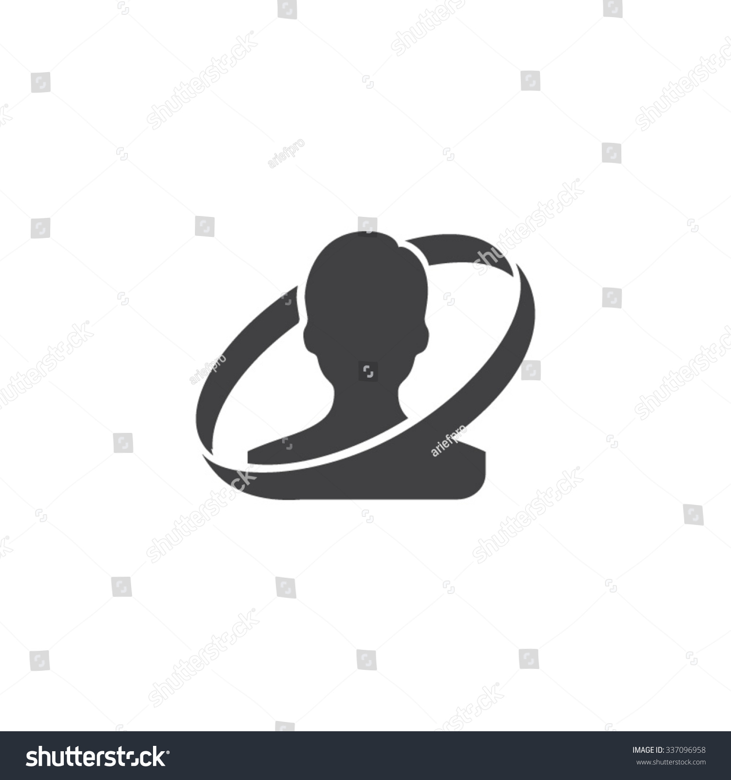 User Profile Icon Logo Circle Swoosh Stock Vector (Royalty Free
