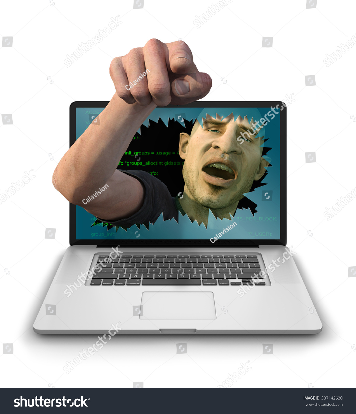 Internet Troll Hacker Cyber Criminal Smashing Stock Illustration 337142630 ...