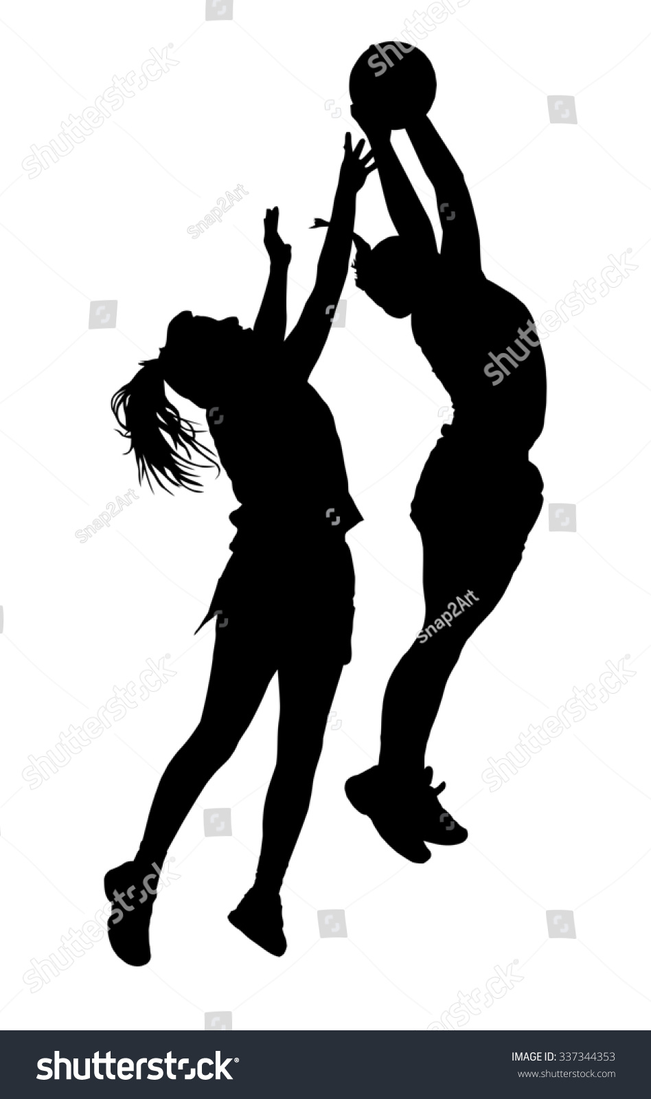 Black On White Silhouette Korfball Ladies Stock Illustration 337344353 ...