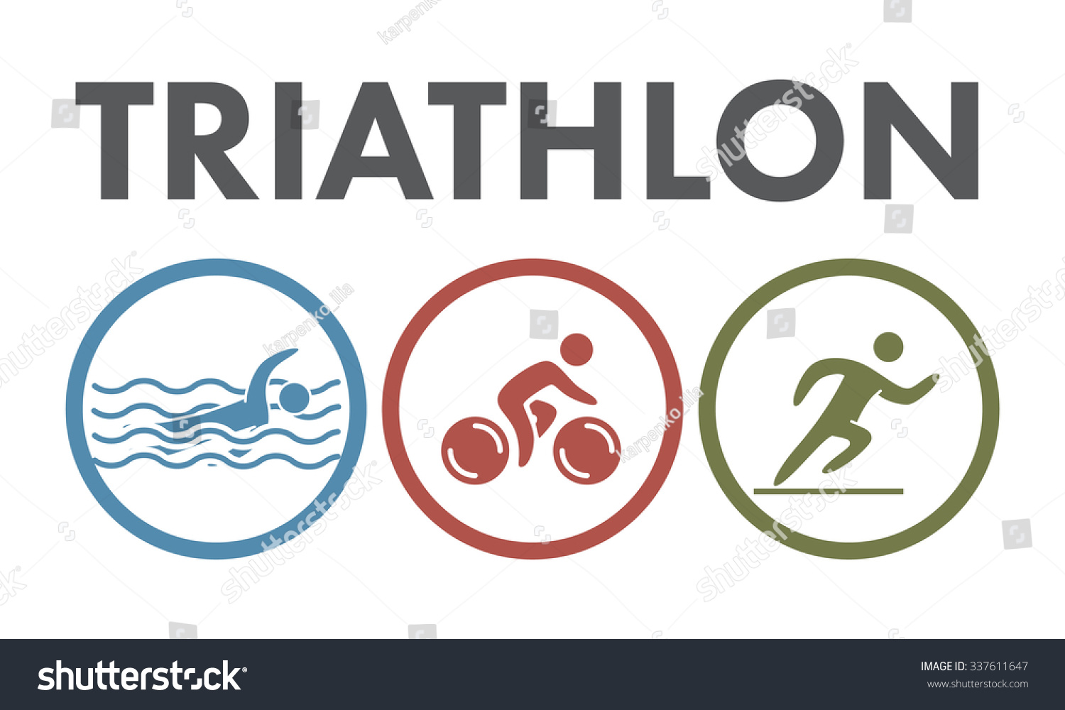 Triathlon Logo Icon Swimming Cycling Running Stock Vector (Royalty Free ...